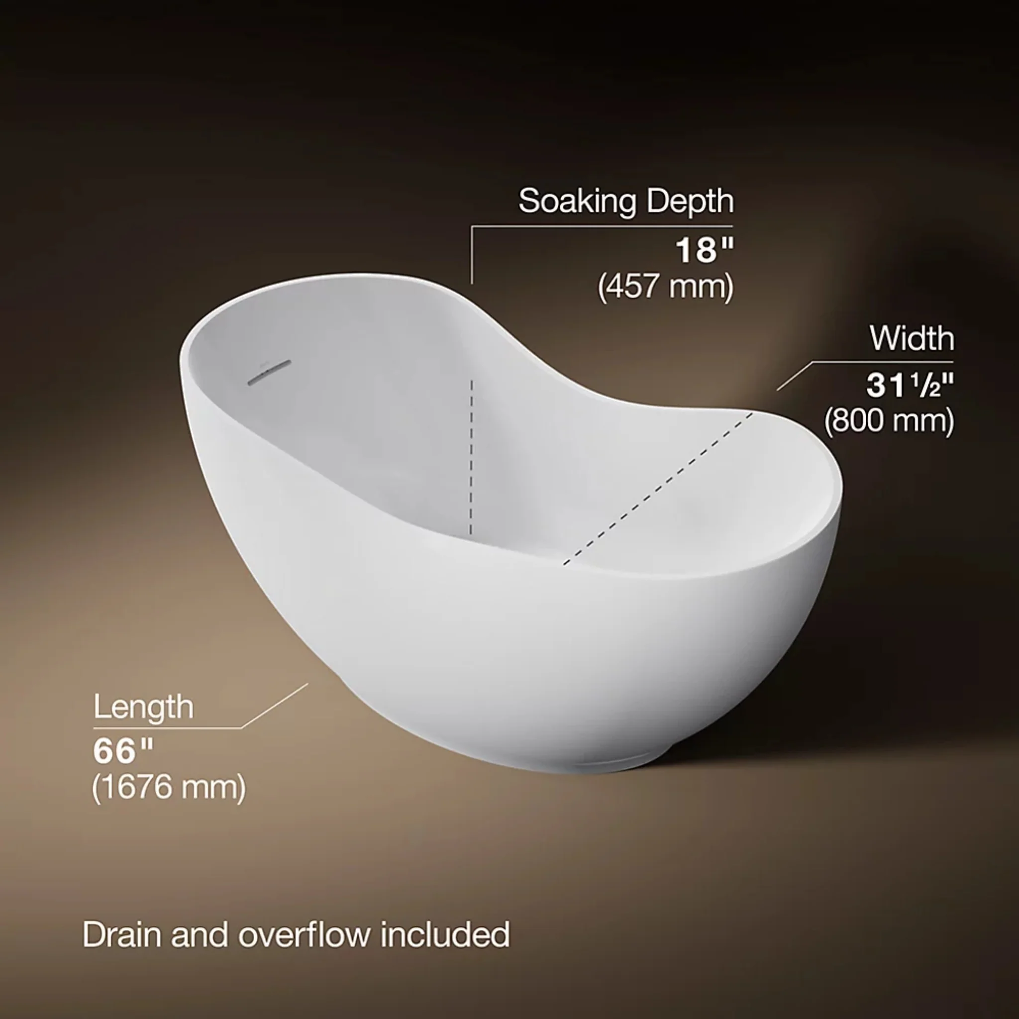 ABRAZO 66 X 32 INCHES FREESTANDING BATHTUB - Image 13