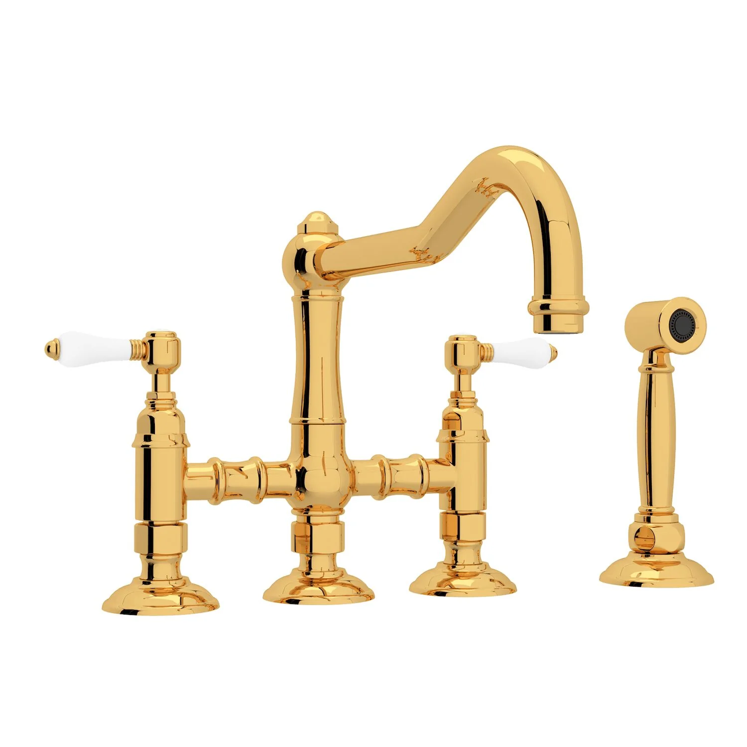 ACQUI® BRIDGE KITCHEN FAUCET WITH SIDE SPRAY (PORCELAIN LEVER) - Image 2