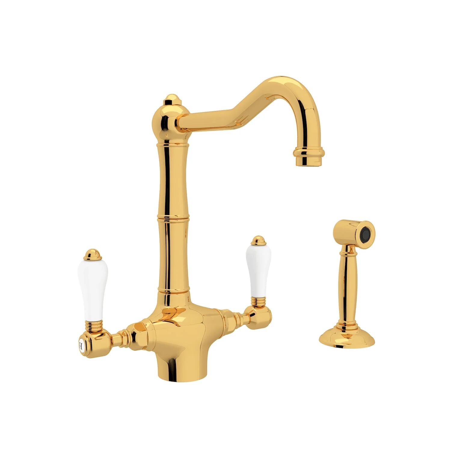 ACQUI® TWO HANDLE KITCHEN FAUCET WITH SIDE SPRAY (PORCELAIN LEVER) - Image 2