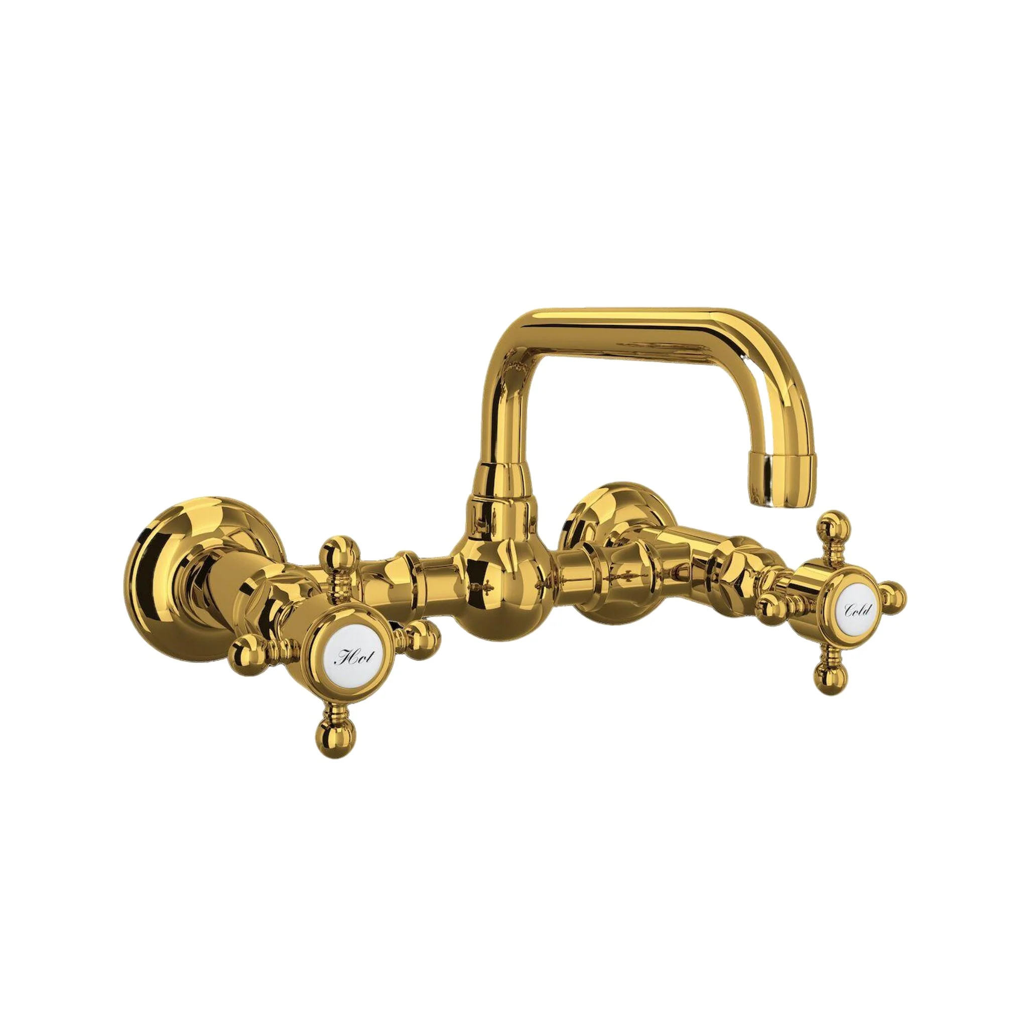 ACQUI® WALL MOUNT BRIDGE LAVATORY FAUCET WITH U-SPOUT (CROSS HANDLE) - Image 6