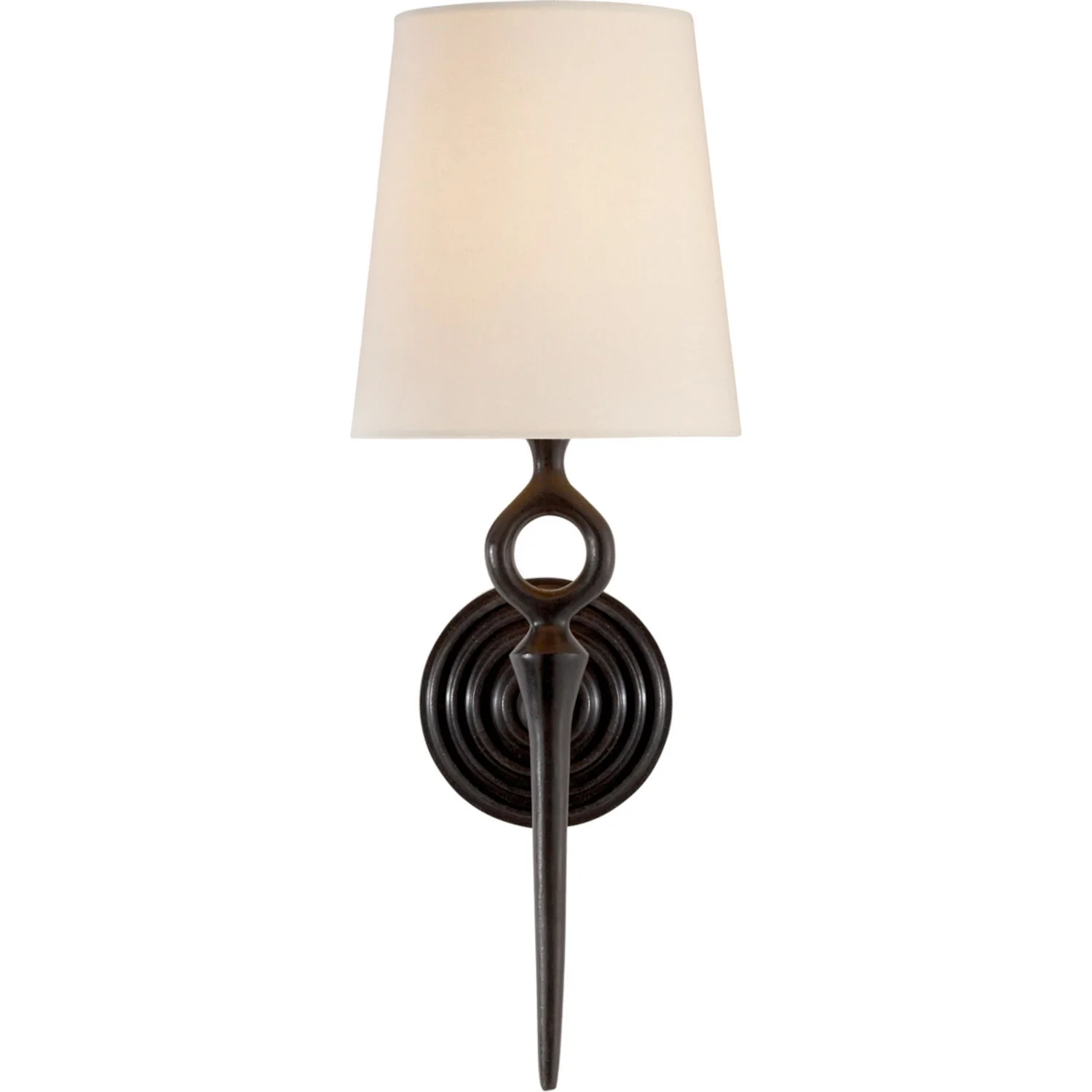 AERIN BRISTOL2 1-LIGHT 7-INCH WALL SCONCE LIGHT WITH LINEN SHADE