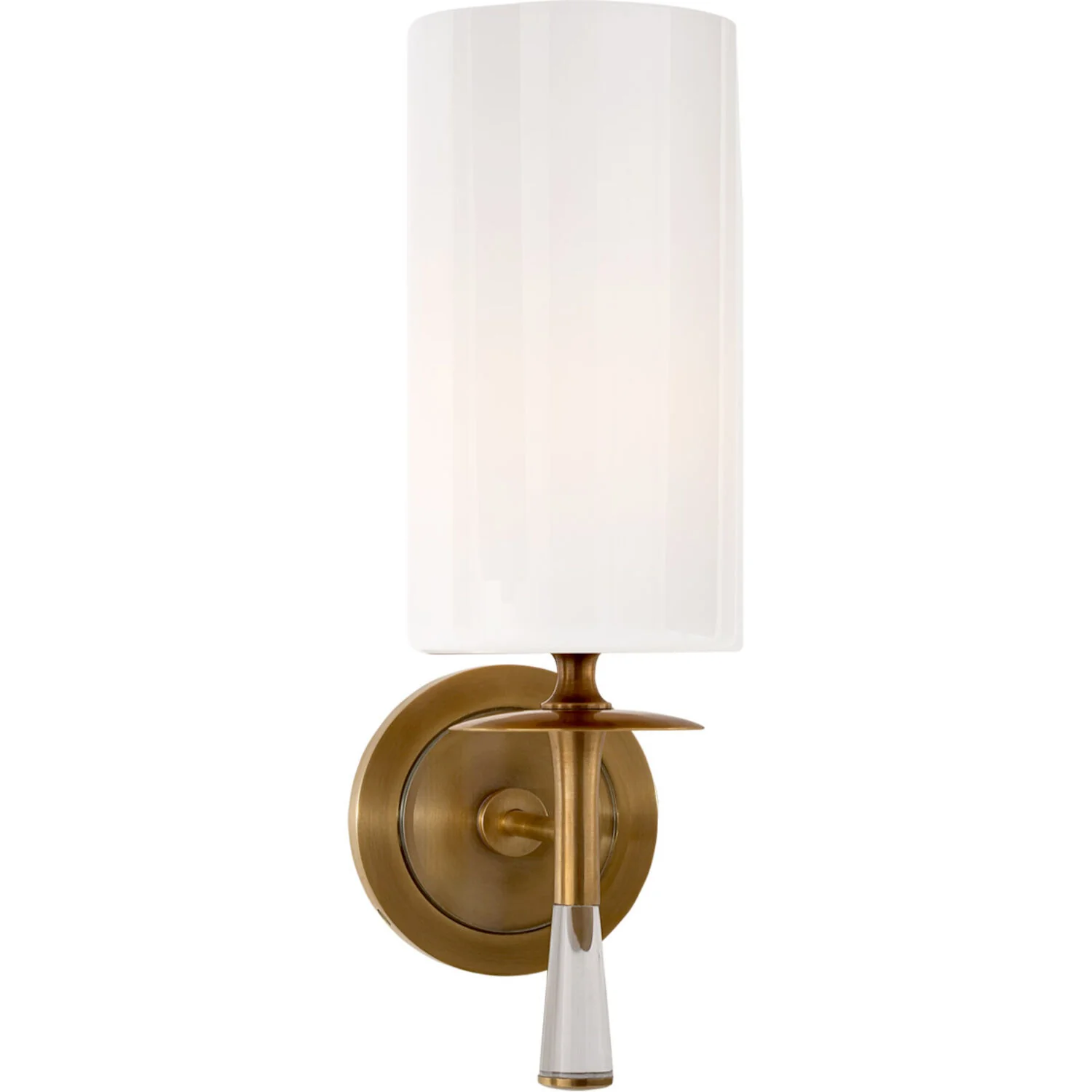 AERIN DRUNMORE 1-LIGHT 5-INCH WALL SCONCE LIGHT WITH WHITE GLASS SHADE - Image 2