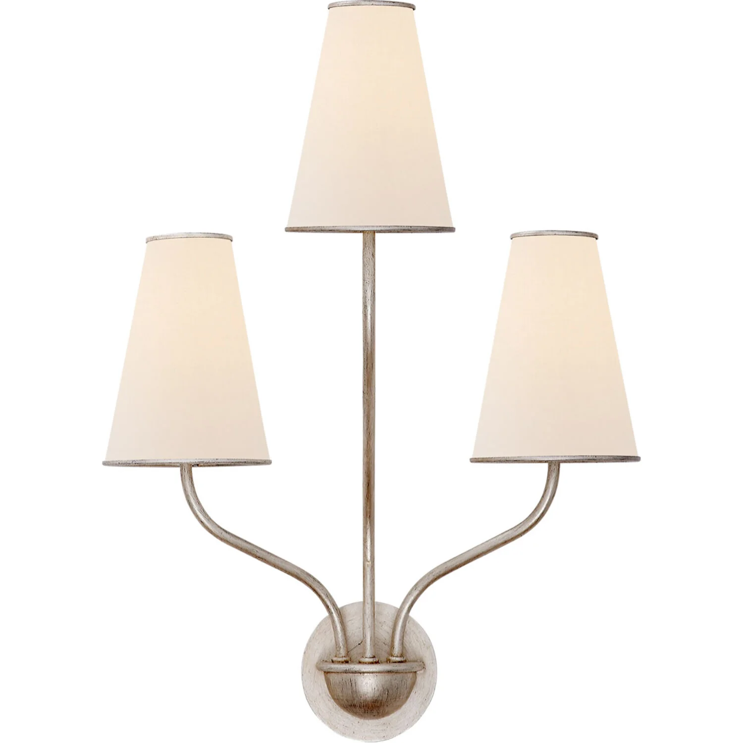 AERIN MONTREUIL 3-LIGHT 17-INCH WALL SCONCE LIGHT WITH LINEN SHADE