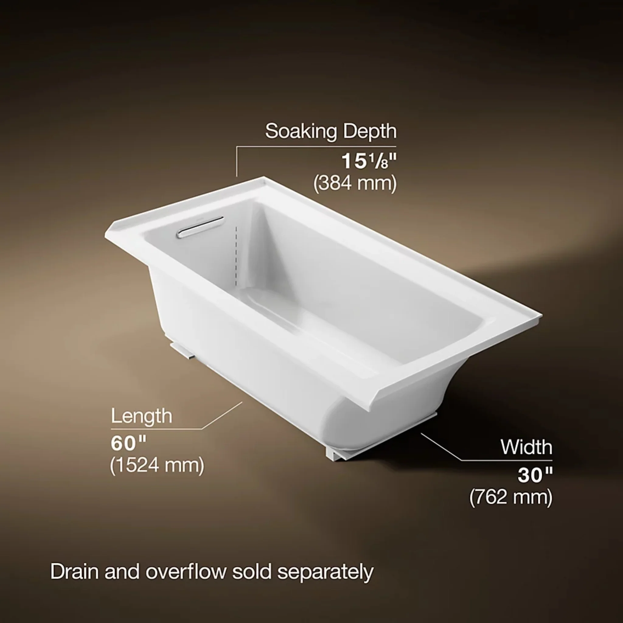 ARCHER 60 X 30 INCHES ALCOVE BATHTUB WITH INTEGRAL FLANGE - Image 22