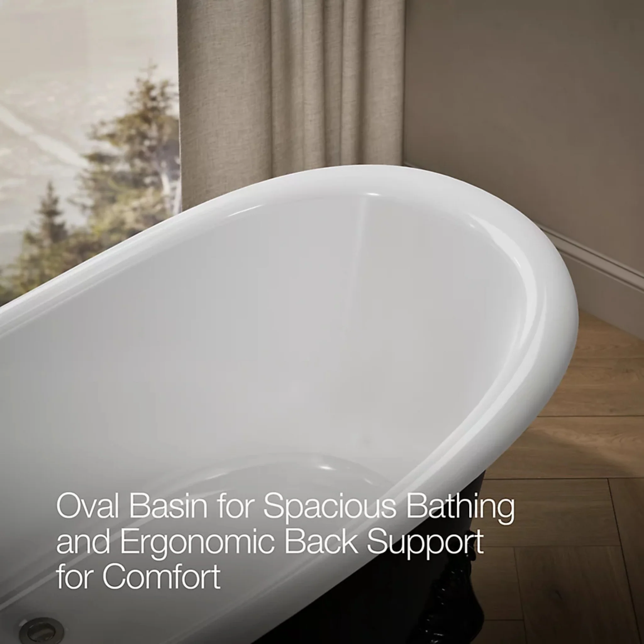 ARTIFACTS 66 X 32 INCHES FREESTANDING OVAL BATHTUB - Image 10