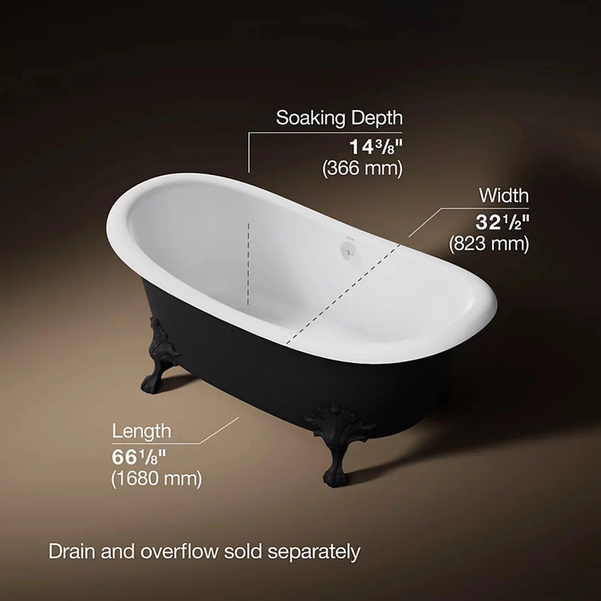 ARTIFACTS 66 X 32 INCHES FREESTANDING OVAL BATHTUB - Image 13