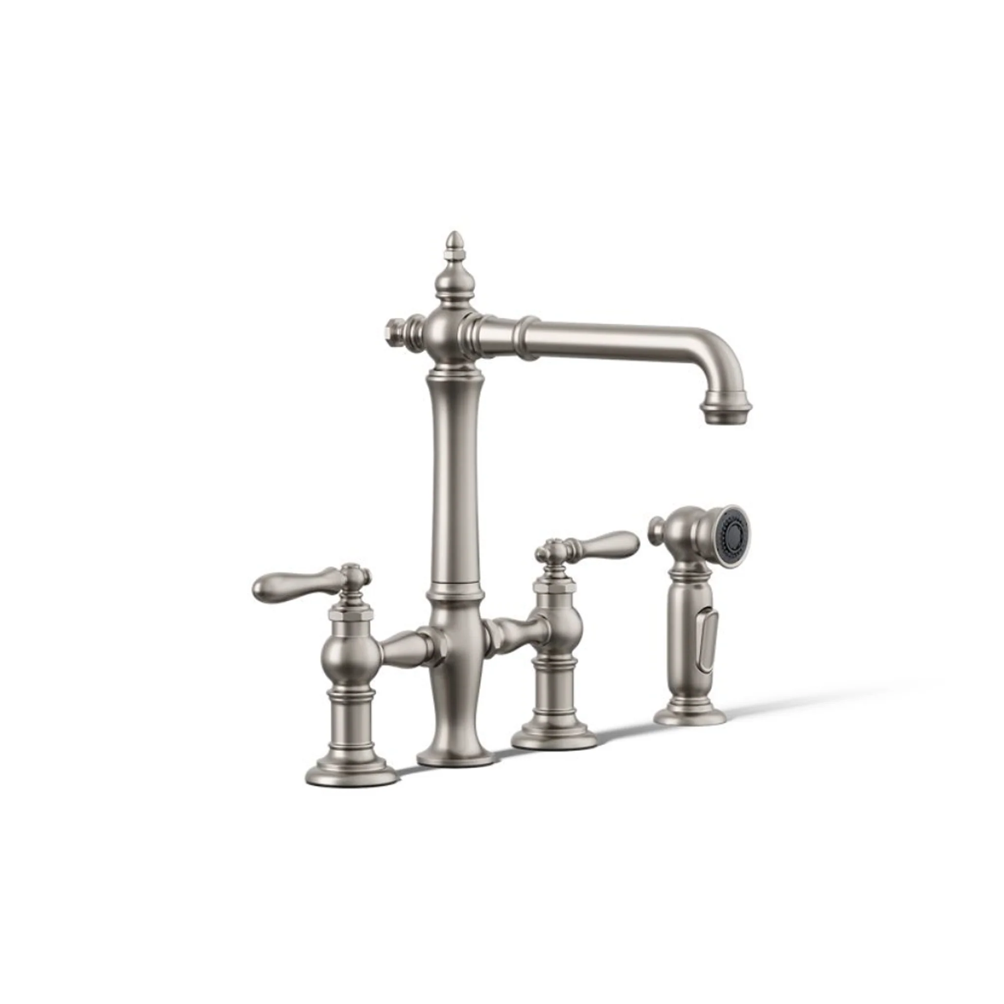 ARTIFACTS® DECK-MOUNT BRIDGE KITCHEN SINK FAUCET WITH LEVER HANDLES AND SIDESPRAY - Image 4