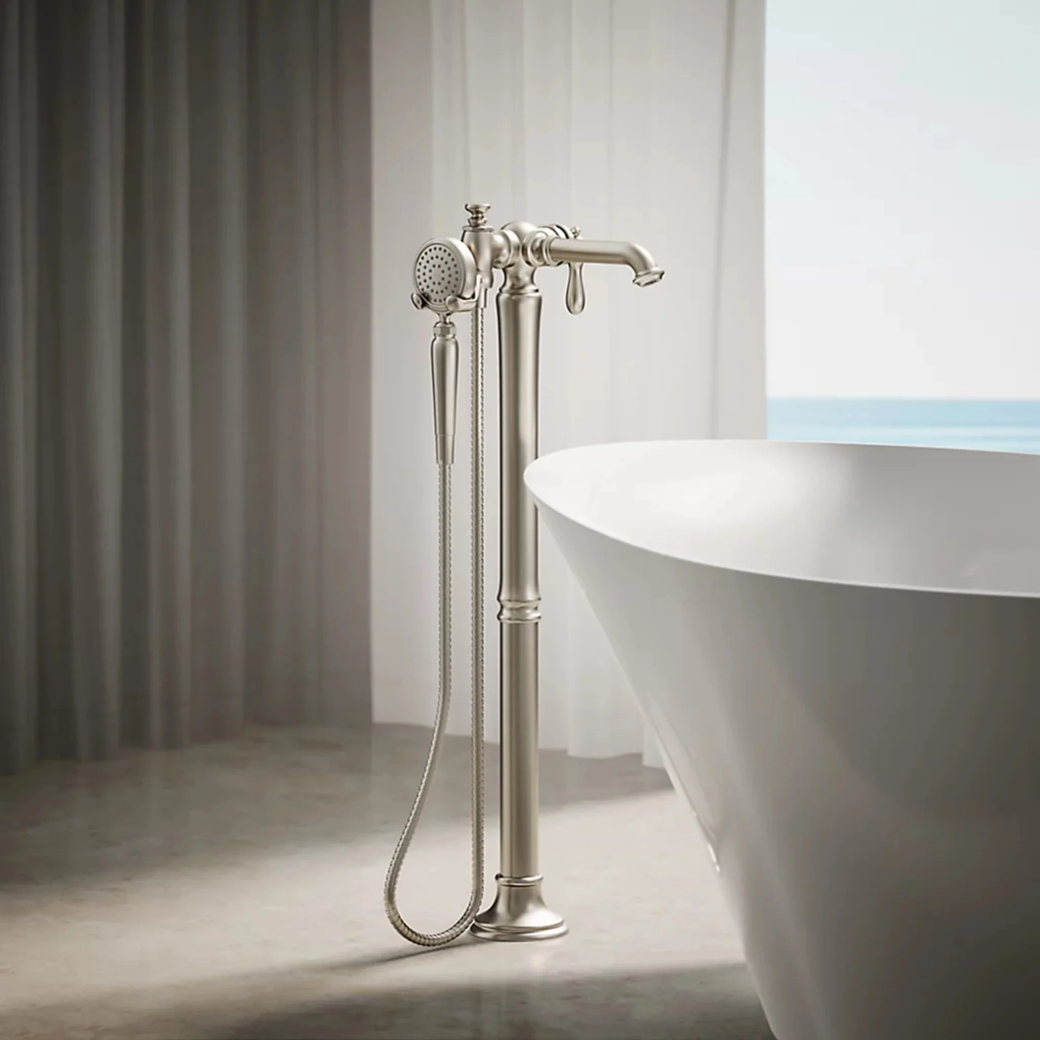 ARTIFACTS FLOOR MOUNT BATH FILLER TRIM WITH HANDSHOWER - Image 16