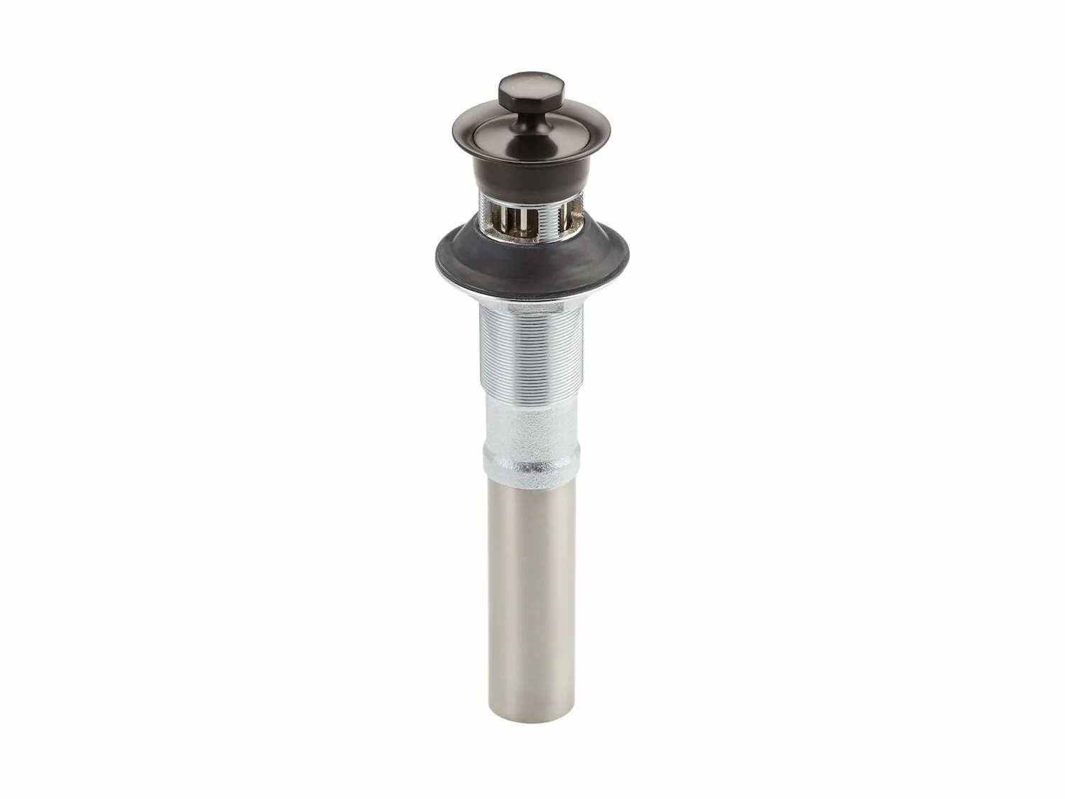 BATHROOM SINK DRAIN WITH NON-REMOVABLE METAL STOPPER AND OVERFLOW - Image 2