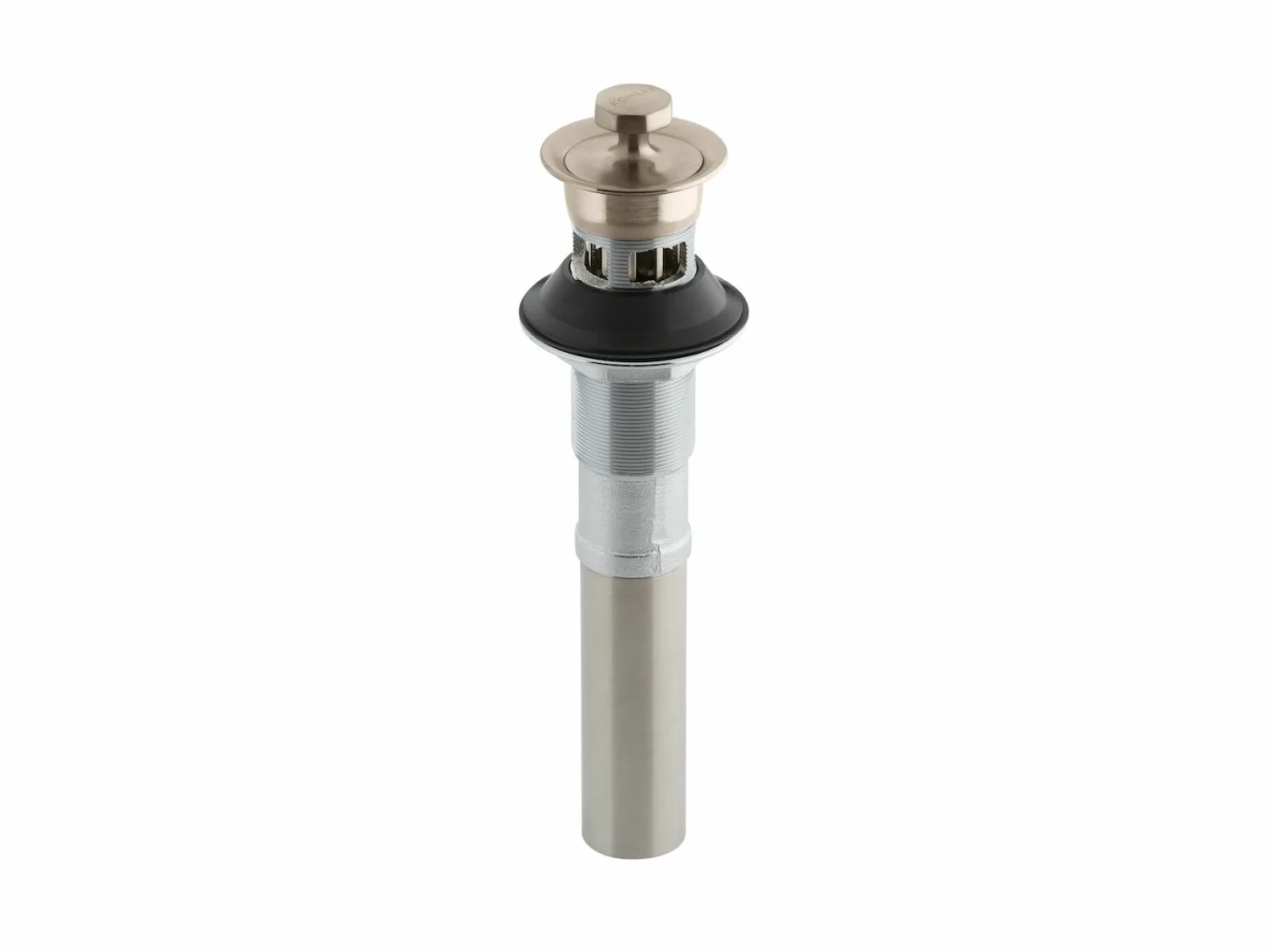 BATHROOM SINK DRAIN WITH NON-REMOVABLE METAL STOPPER AND OVERFLOW - Image 3