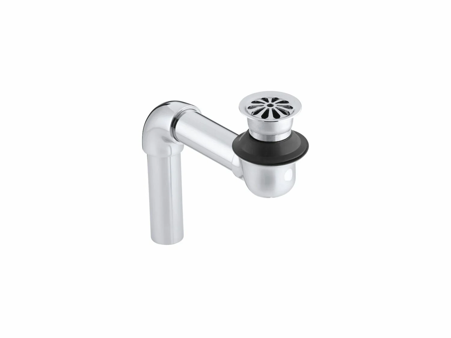 BATHROOM SINK OFFSET DRAIN WITH OPEN STRAINER