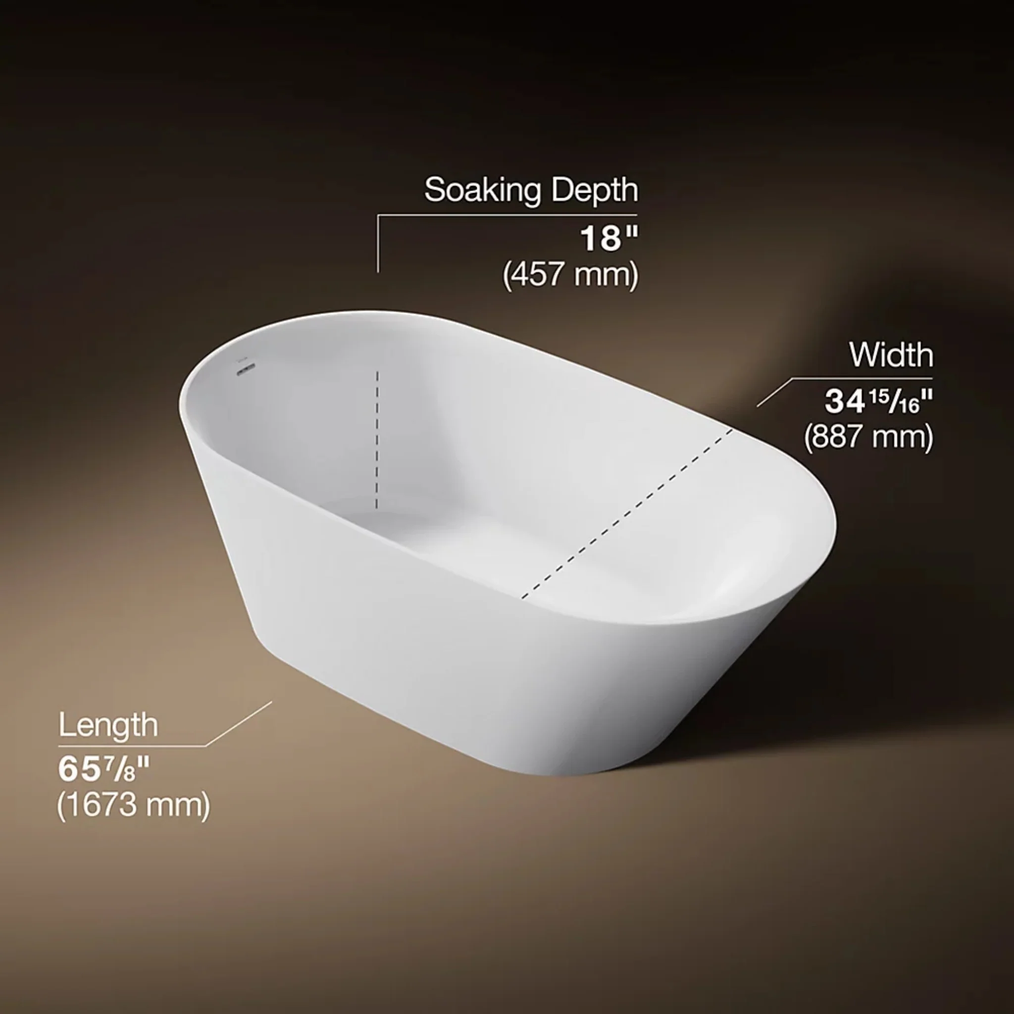 BRAZN 66 X 35 INCHES FREESTANDING BATHTUB - Image 13