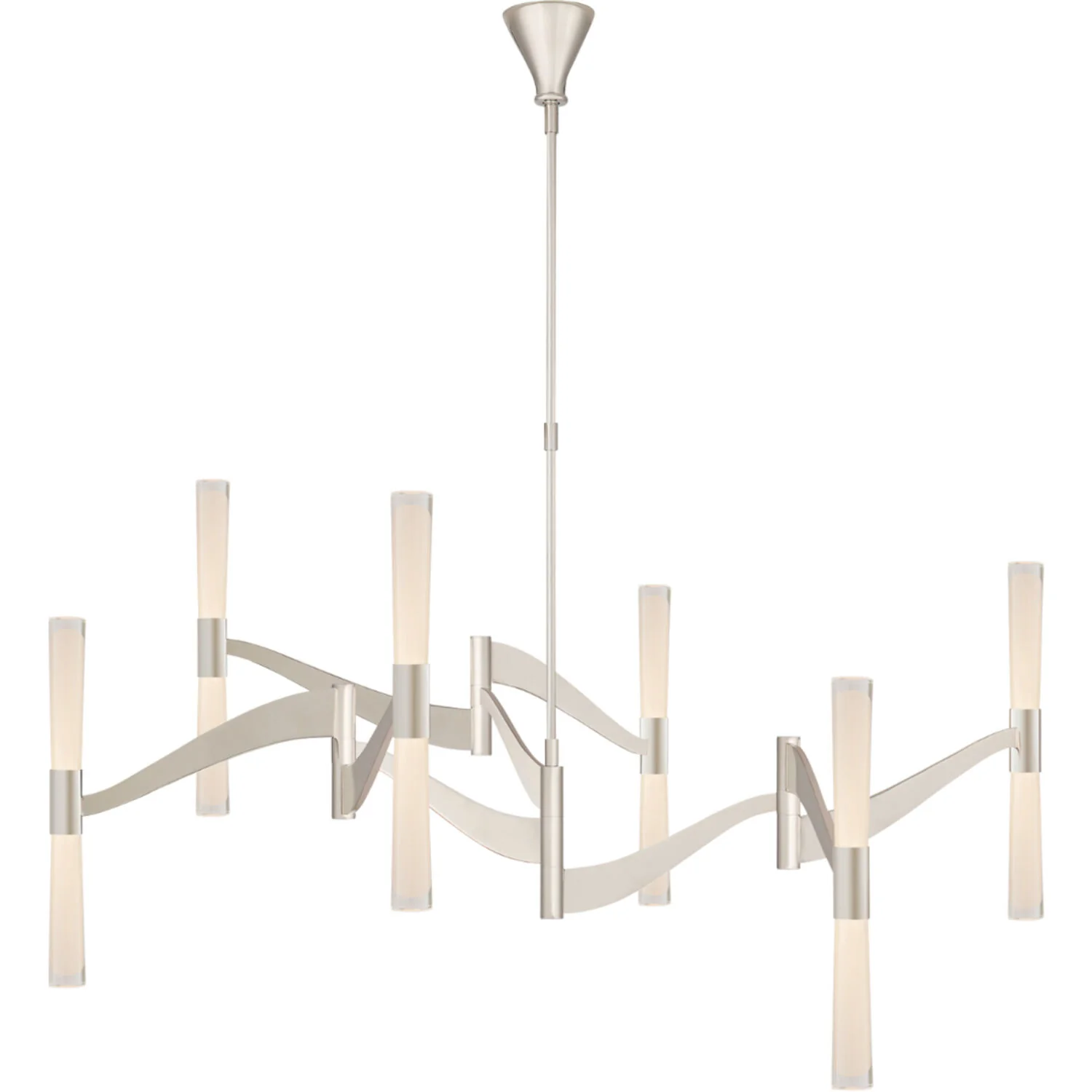 BRENTA 55-INCH GRANDE CHANDELIER WITH WHITE GLASS - Image 2