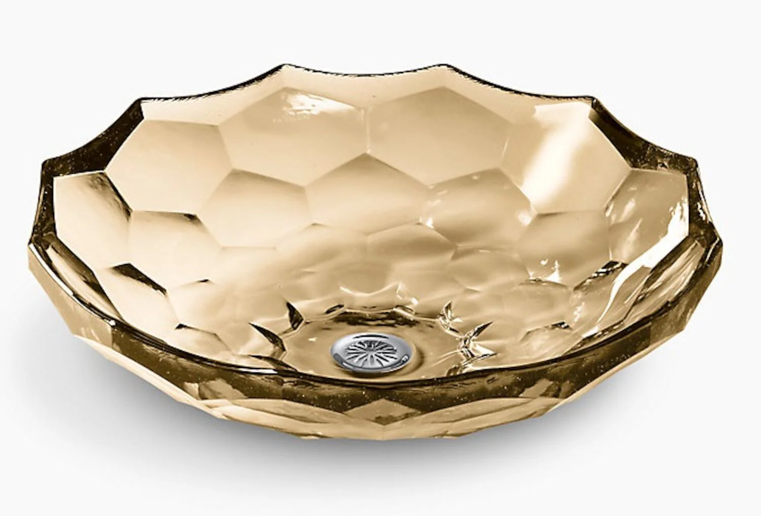 BRIOLETTE VESSEL FACETED GLASS BATHROOM SINK - Image 3