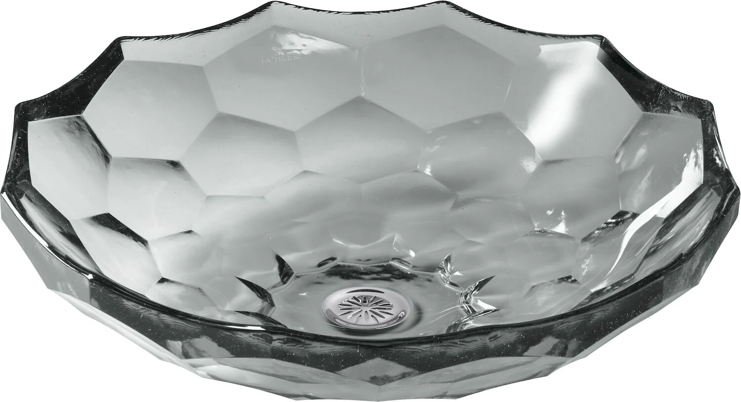 BRIOLETTE VESSEL FACETED GLASS BATHROOM SINK - Image 4
