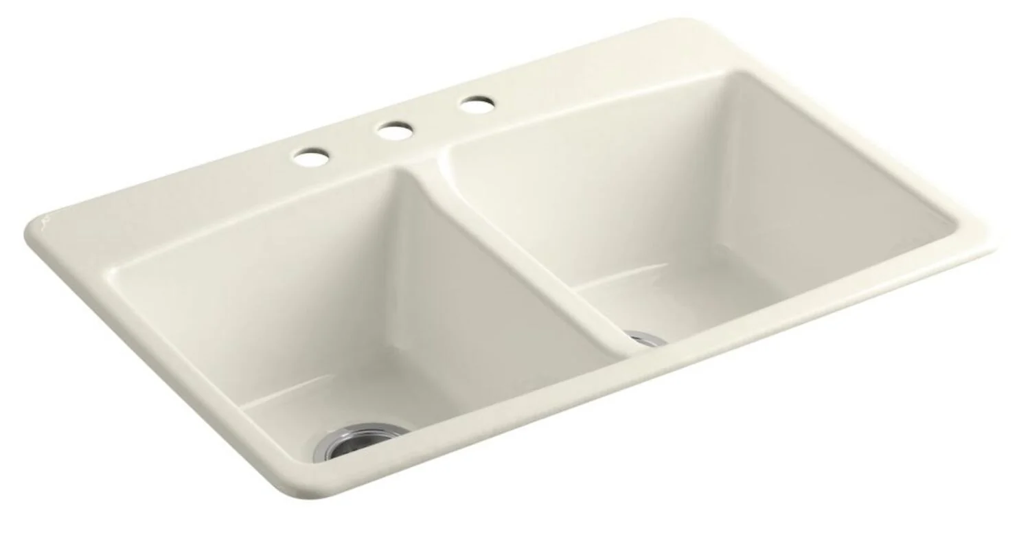 BROOKFIELD 33 X 22 X 9-5/8 INCHES TOP-MOUNT DOUBLE-EQUAL KITCHEN SINK WITH SINGLE FAUCET HOLE - Image 3