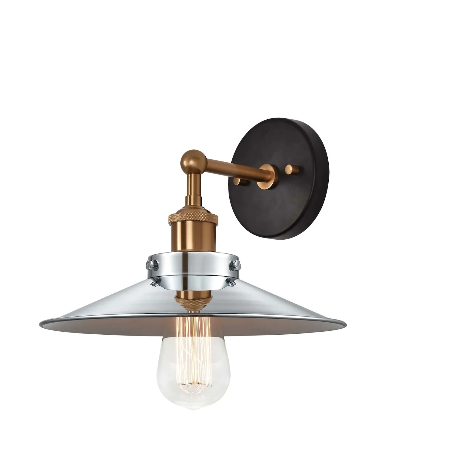 BULSTRODES WORKSHOP 1 LIGHT COOLIE SHADE WALL SCONCE - Image 4