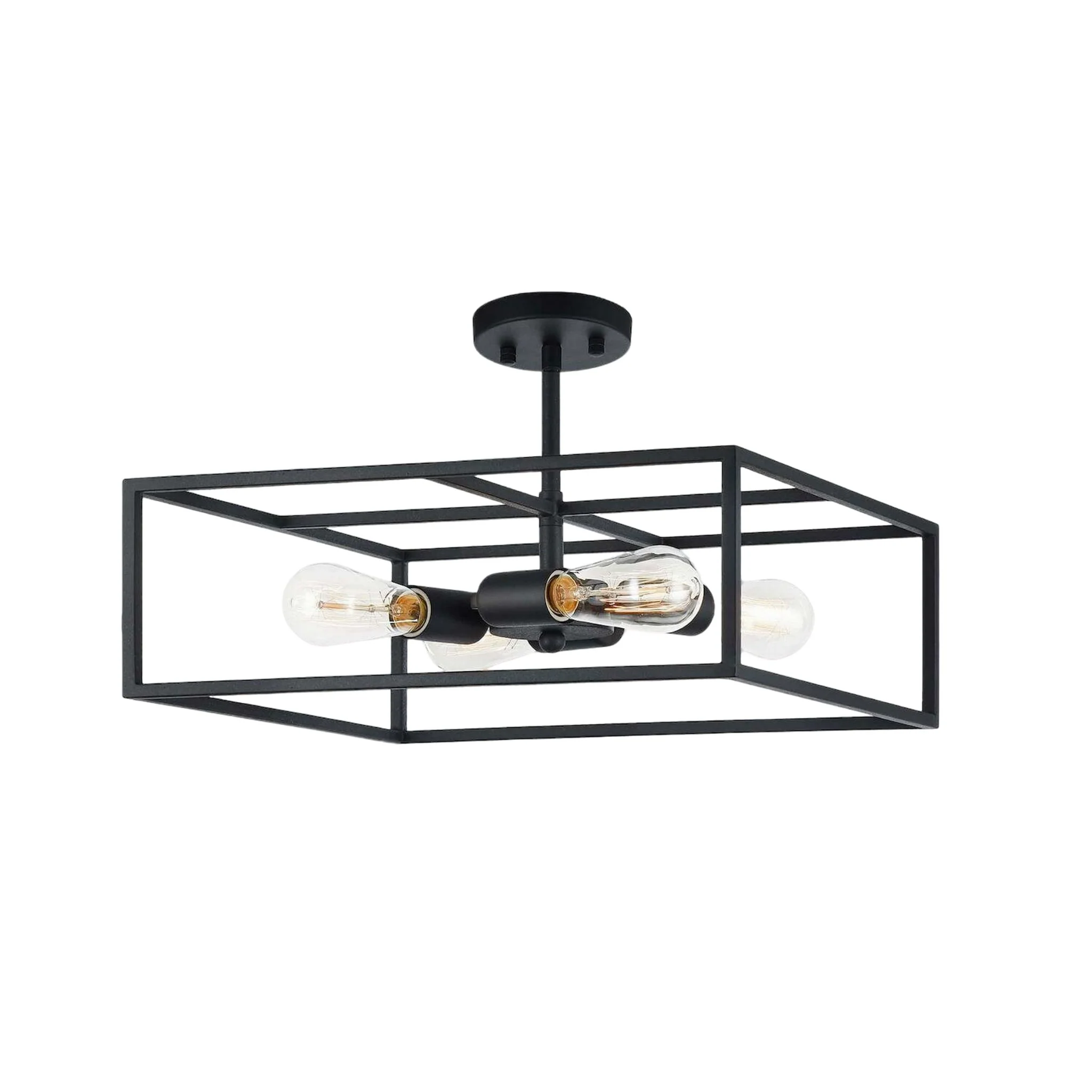 CANDID 4 LIGHT SQUARE SEMI-FLUSH MOUNT