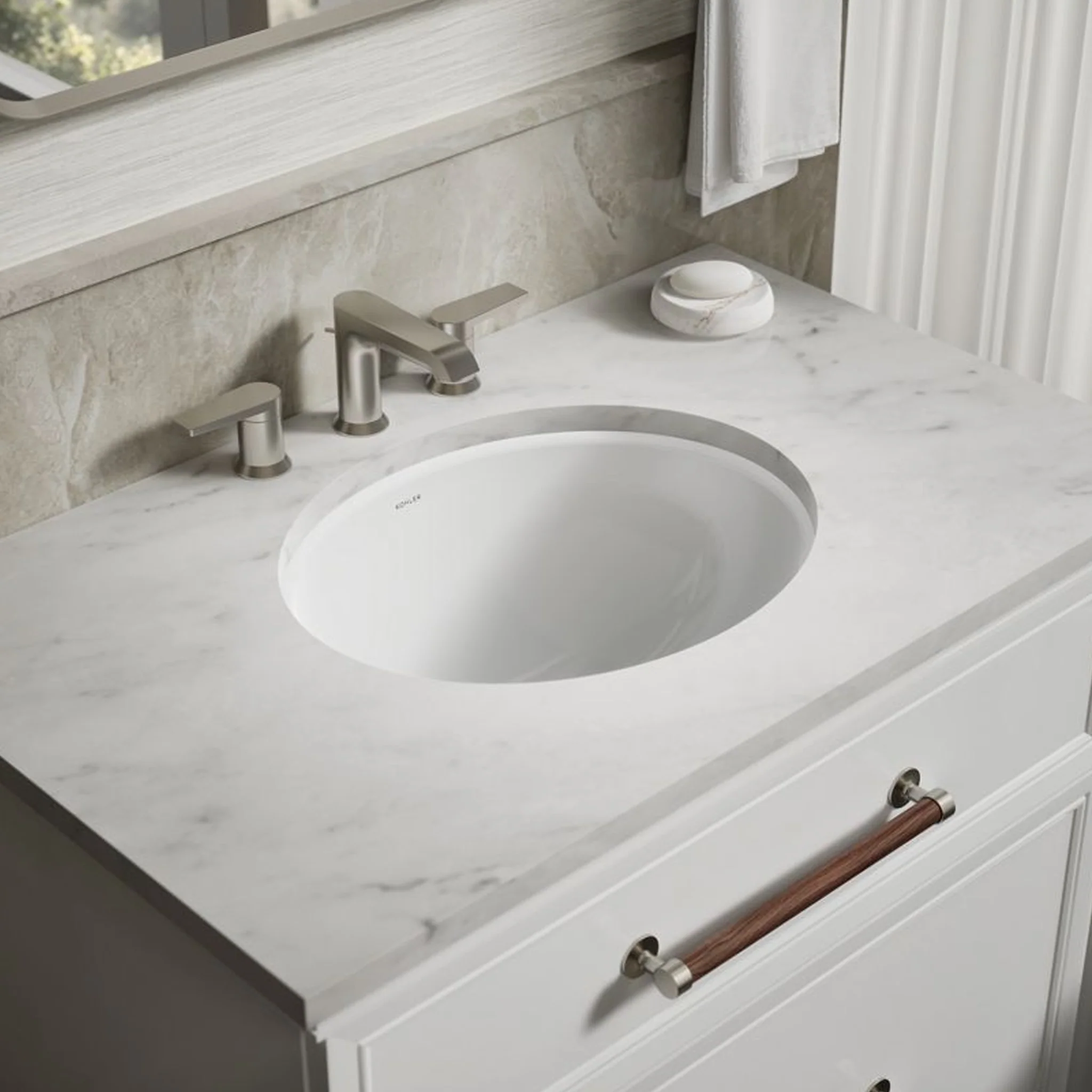 CAXTON 19.25-INCH OVAL UNDERMOUNT BATHROOM SINK - NO OVERFLOW - Image 2