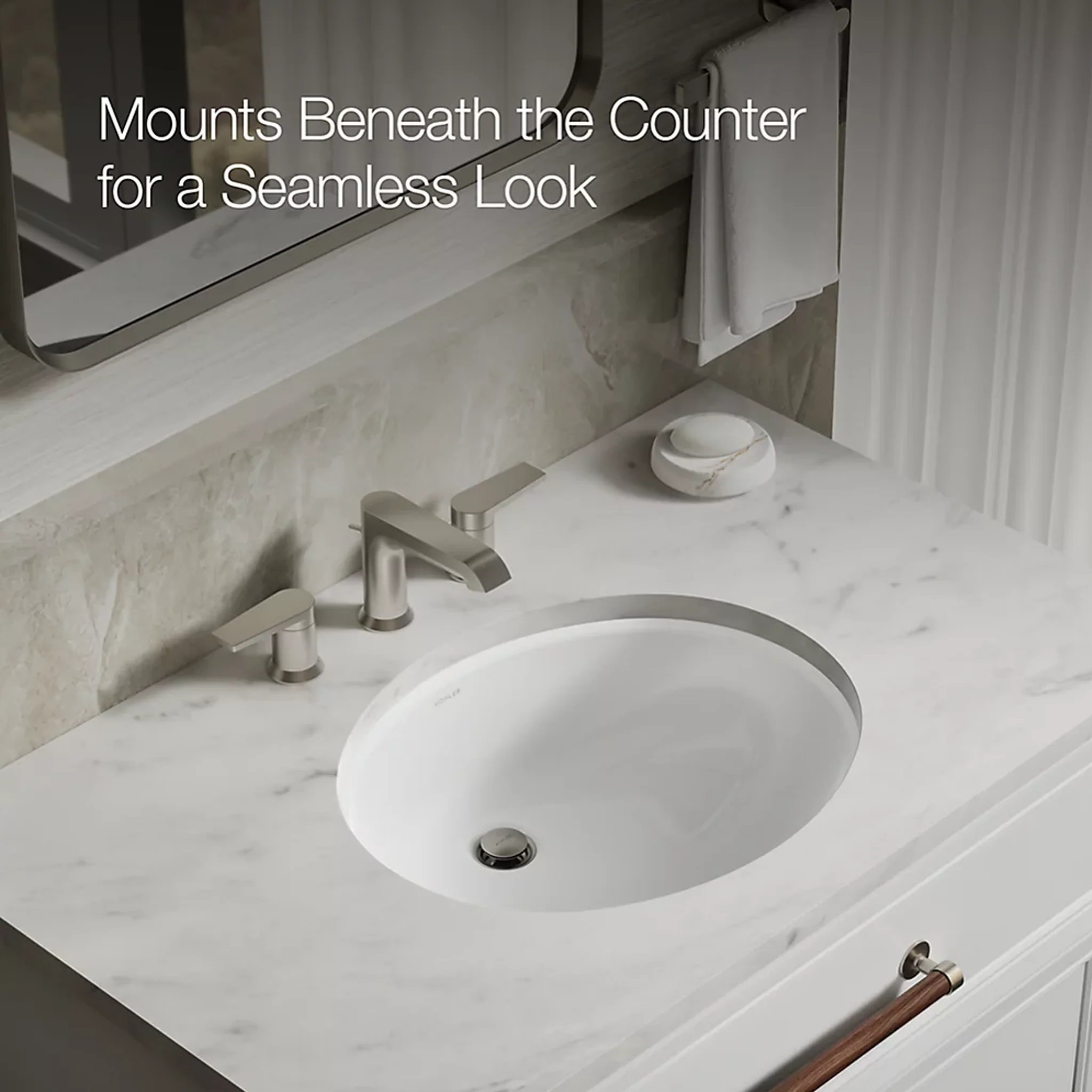 CAXTON® OVAL 17 X 14 INCHES UNDERMOUNT BATHROOM SINK WITH OVERFLOW AND CLAMP ASSEMBLY - Image 5