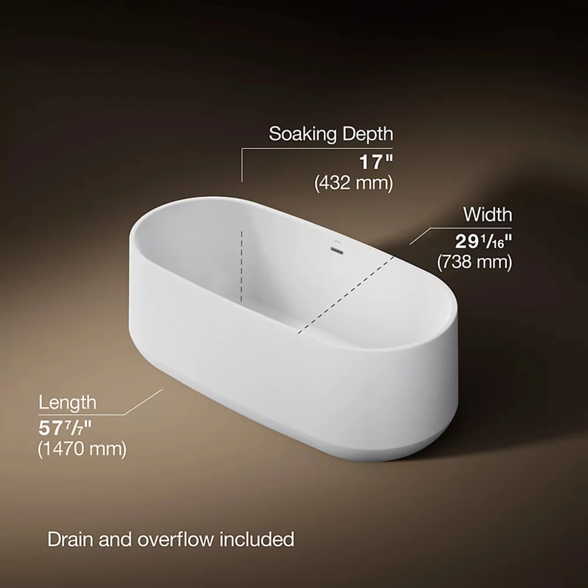 CERIC 60 X 29 INCHES FREESTANDING BATHTUB - Image 4