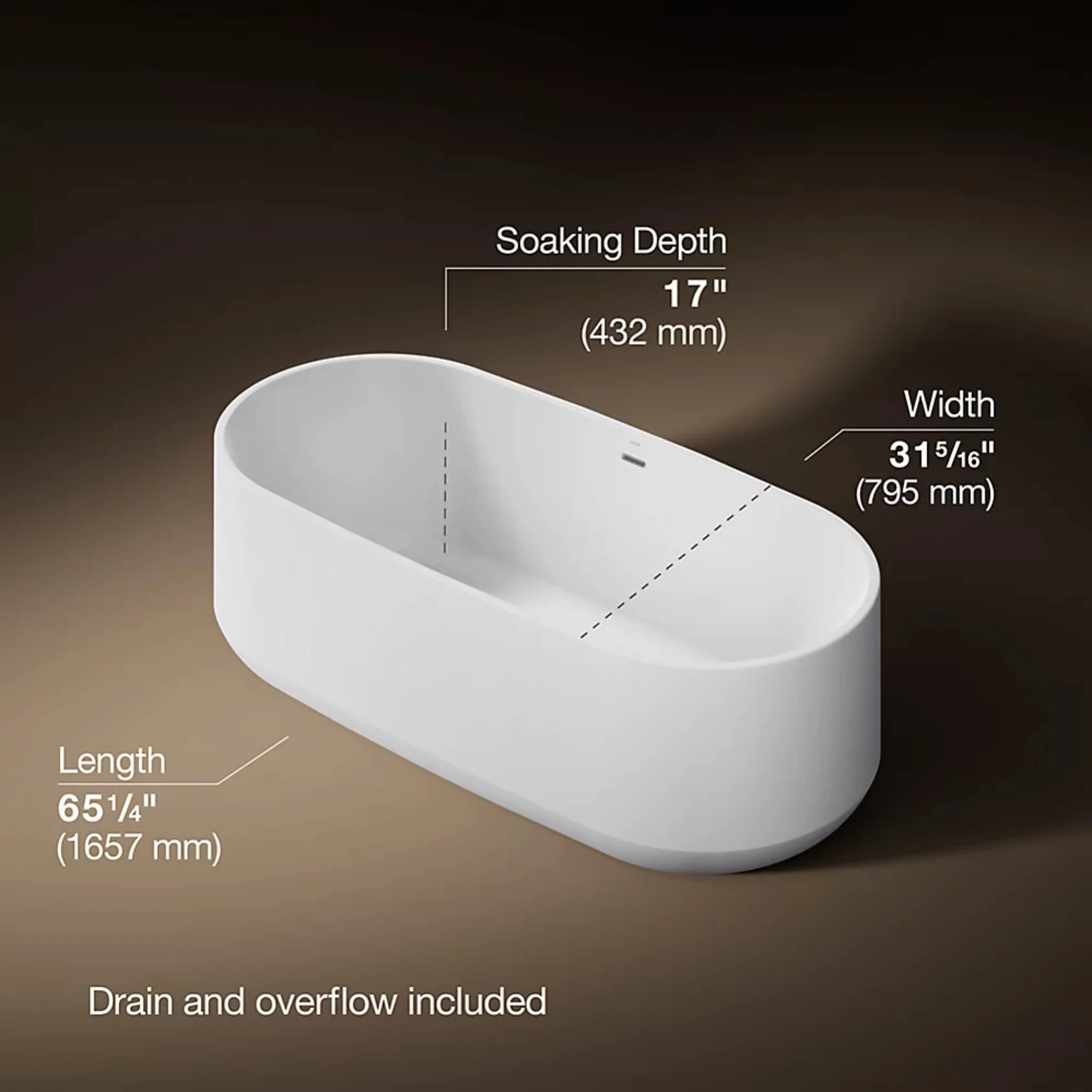 CERIC 64 X 31 INCHES FREESTANDING BATHTUB - Image 4