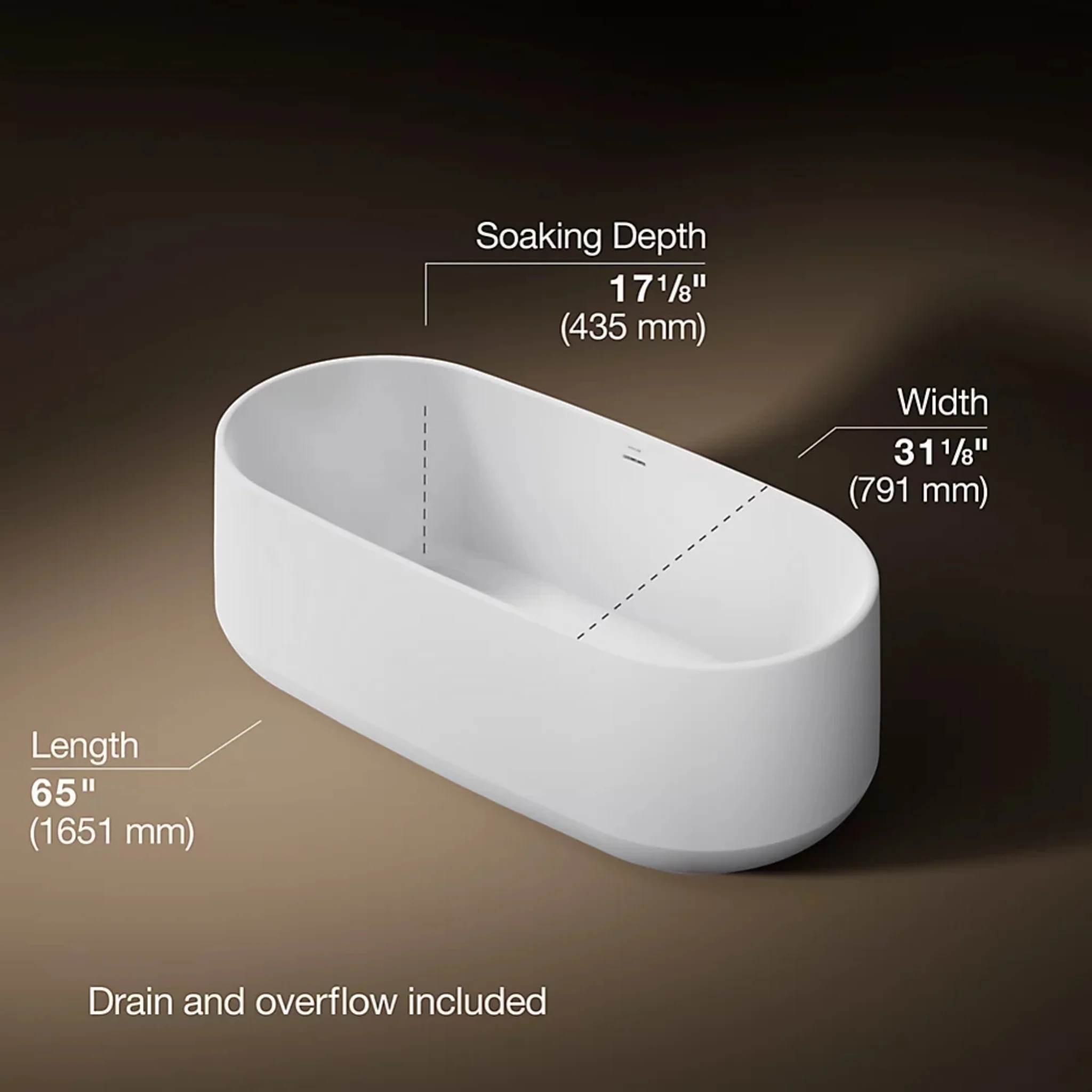 CERIC 65 X 31 INCHES FREESTANDING BATHTUB - Image 11