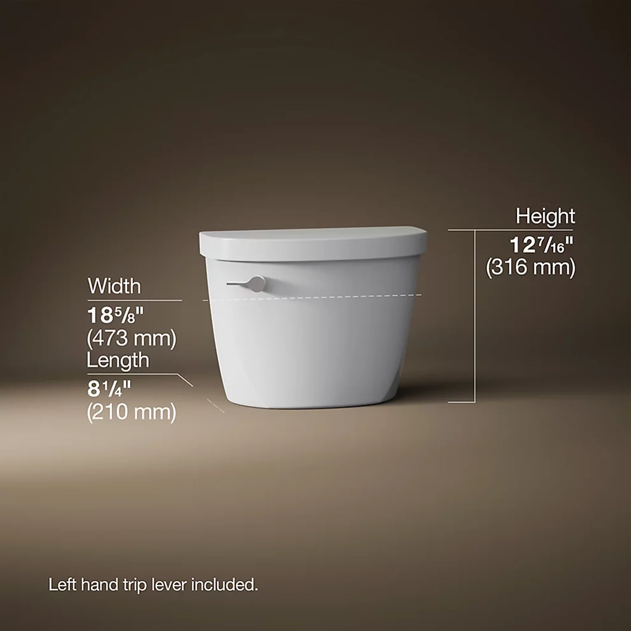 CIMARRON 1.28 GPF TOILET TANK ONLY - Image 7