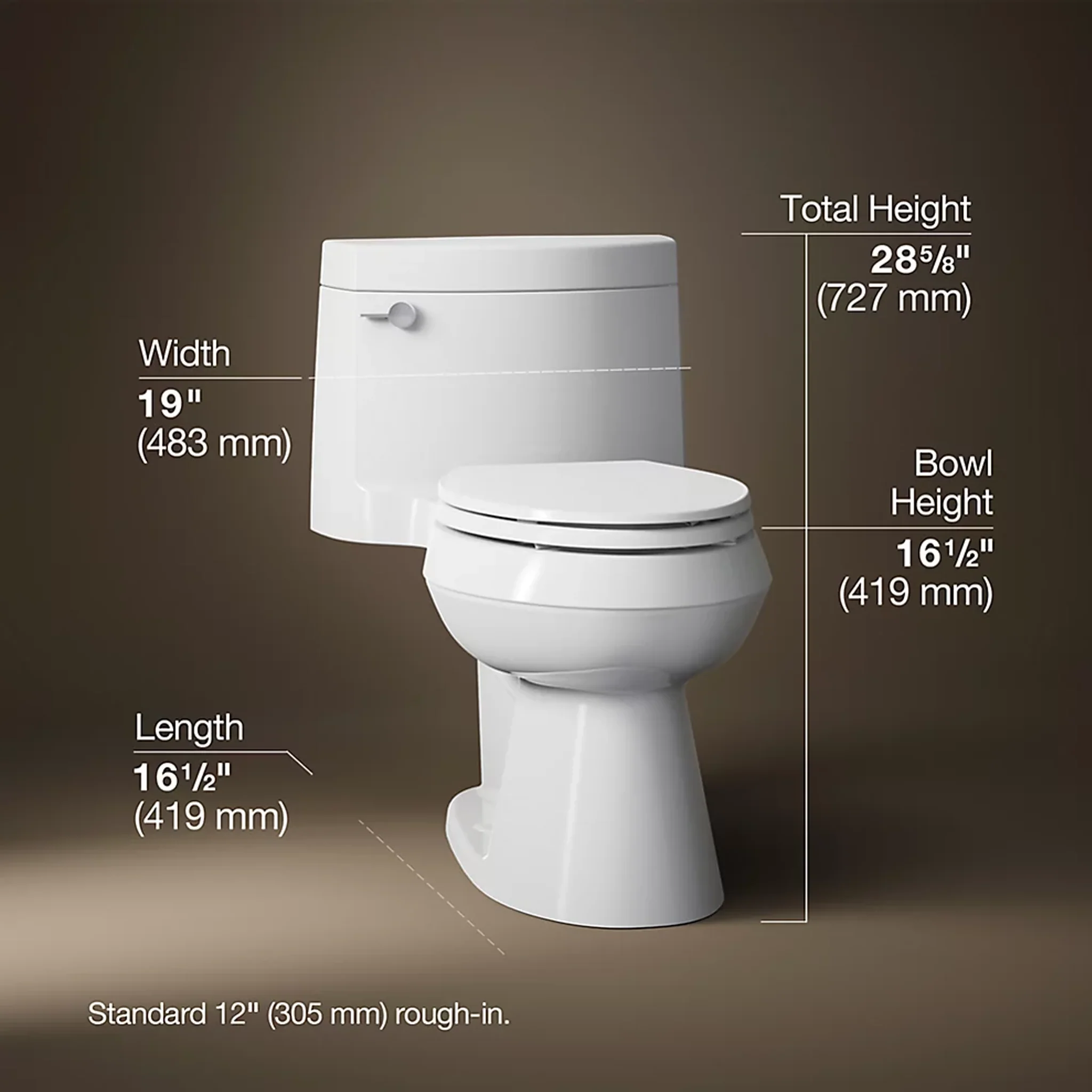 CIMARRON COMFORT HEIGHT ONE-PIECE ELONGATED TOILET - Image 5