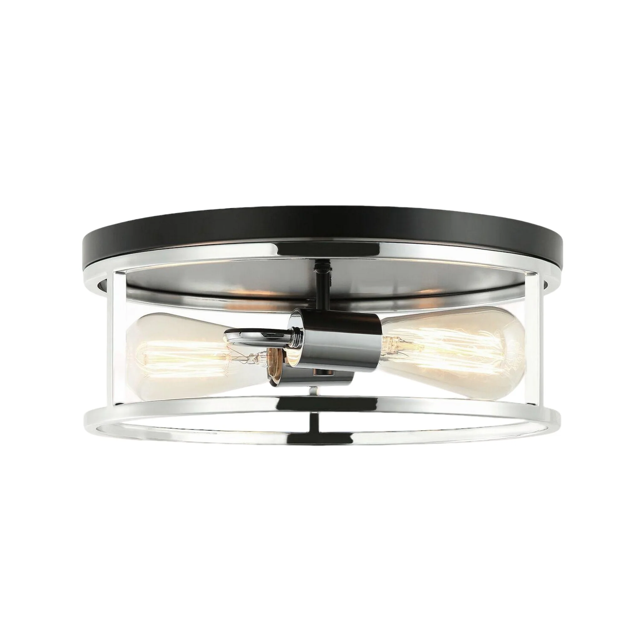 CLARKE 2 LIGHT ROUND FLUSH MOUNT - Image 3