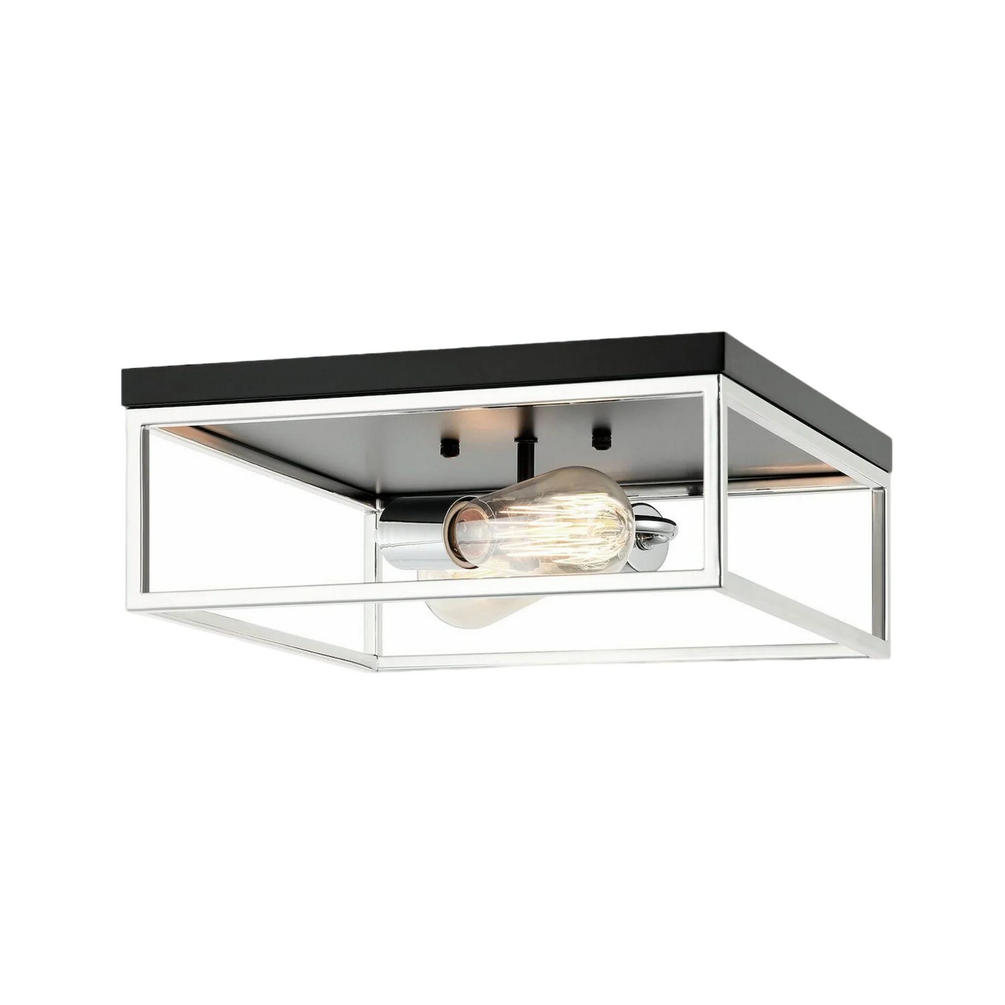 CLARKE 2 LIGHT SQUARE FLUSH MOUNT - Image 3