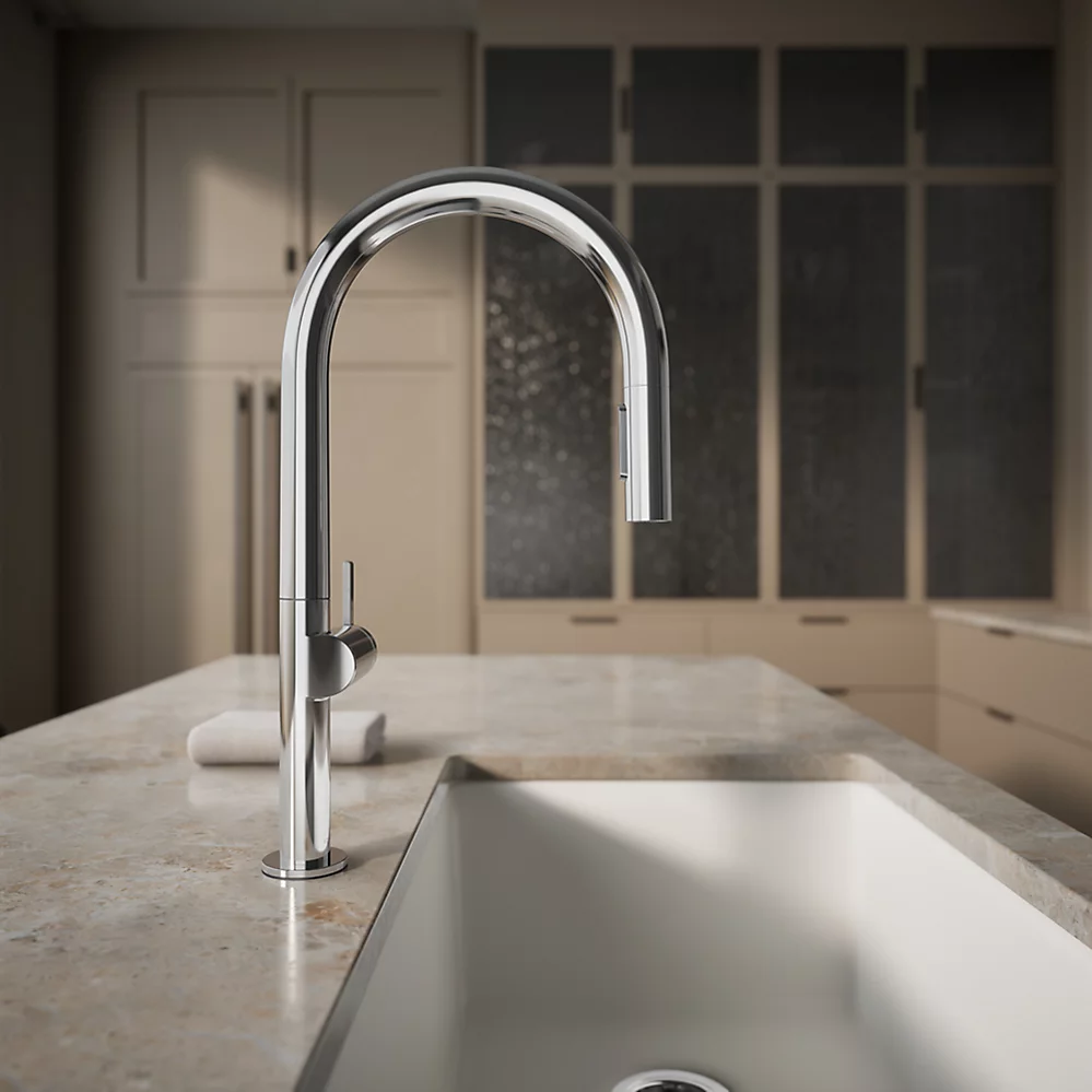 COMPONENTS® ARC SPOUT PULL-DOWN KITCHEN SINK FAUCET WITH TWO-FUNCTION SPRAYHEAD - Image 2