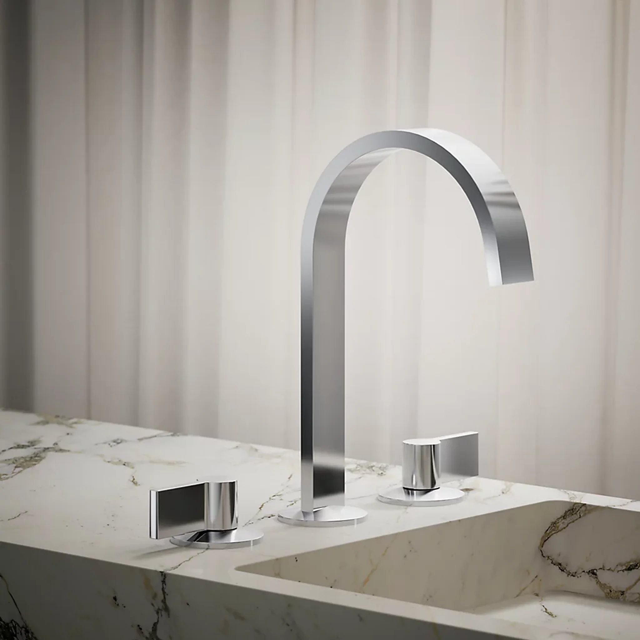 COMPONENTS BATHROOM SINK SPOUT WITH RIBBON DESIGN, 1.2 GPM - Image 2