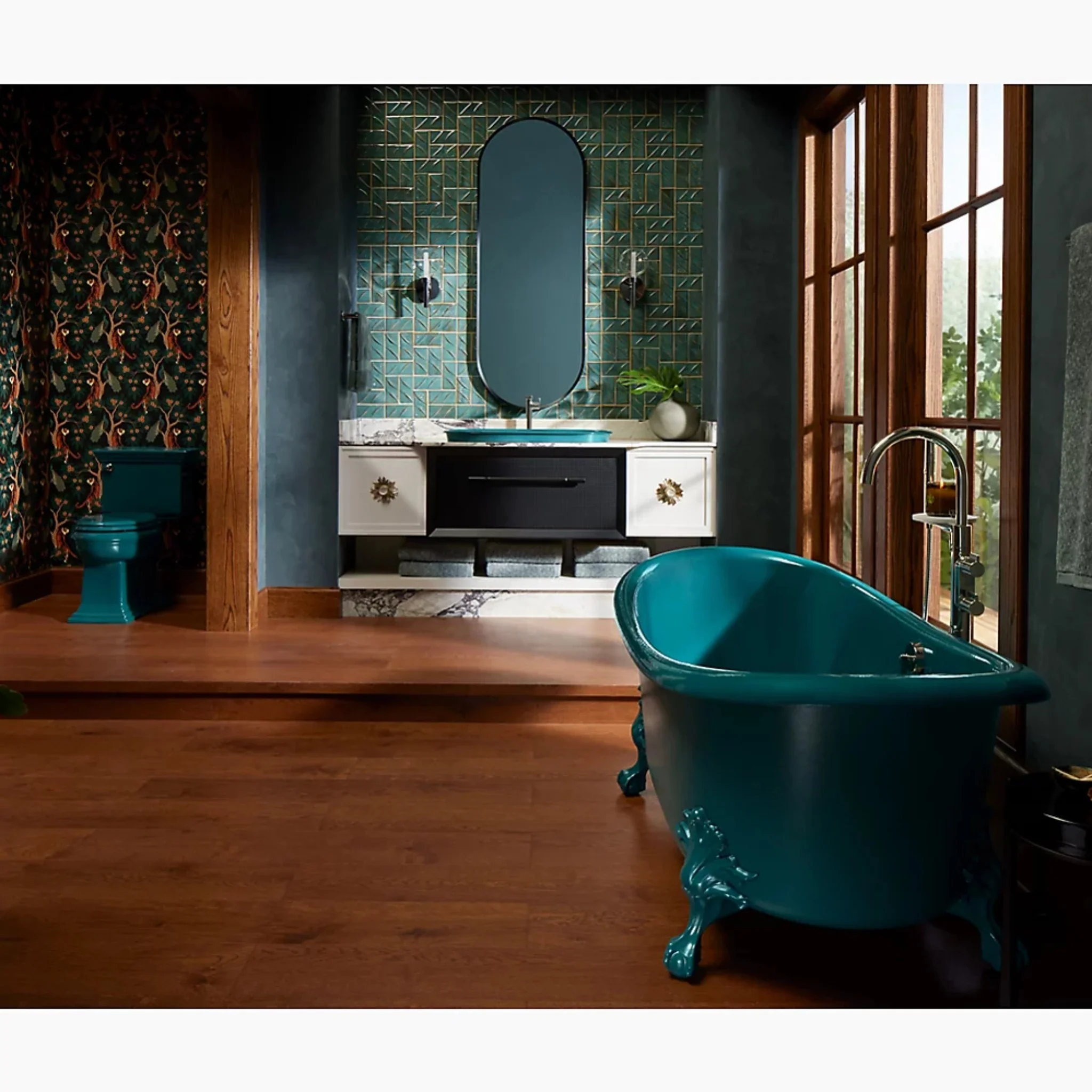 COMPONENTS FLOOR MOUNT BATH FILLER TRIM WITH LEVER HANDLES AND HANDSHOWER - Image 26