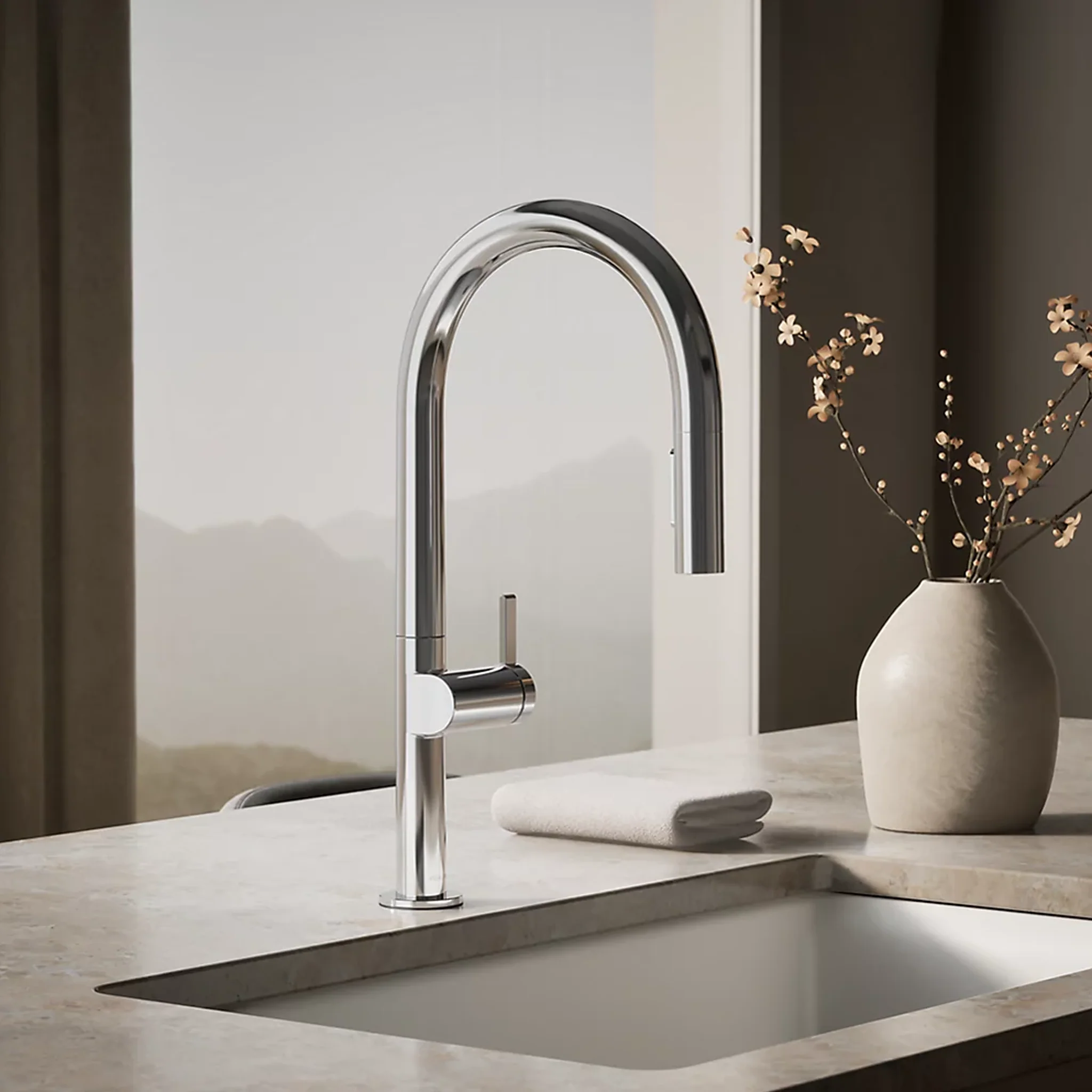 COMPONENTS® TOUCHLESS ARC SPOUT PULL-DOWN KITCHEN SINK FAUCET WITH TWO-FUNCTION SPRAYHEAD - Image 2