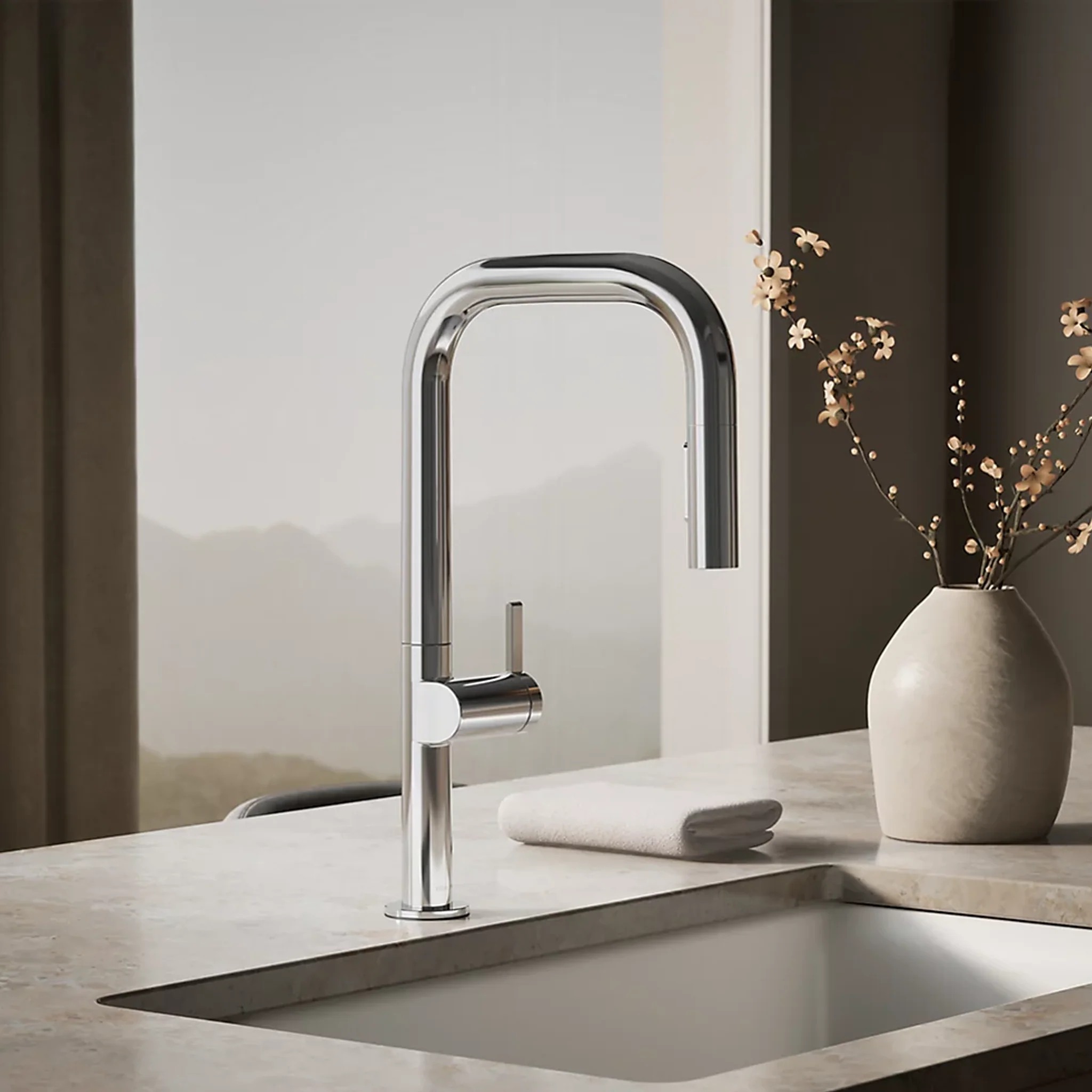 COMPONENTS® TOUCHLESS SQUARE SPOUT PULL-DOWN KITCHEN SINK FAUCET WITH TWO-FUNCTION SPRAYHEAD - Image 2