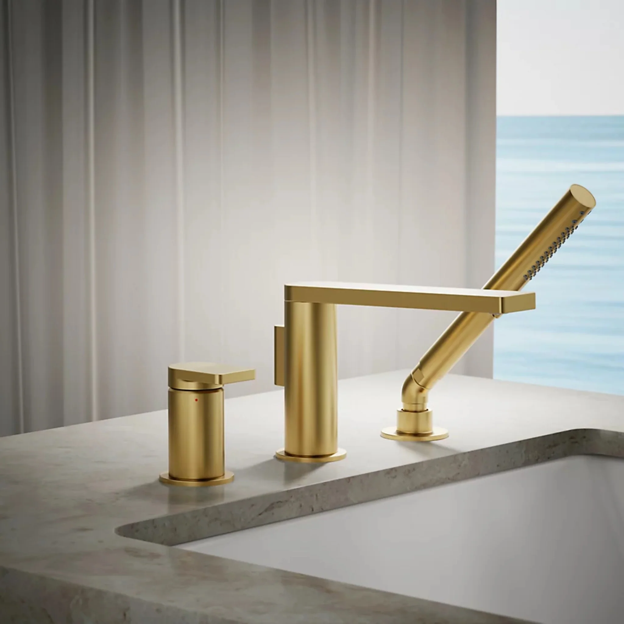 COMPOSED DECK MOUNT BATH FAUCET WITH HANDSHOWER - Image 11