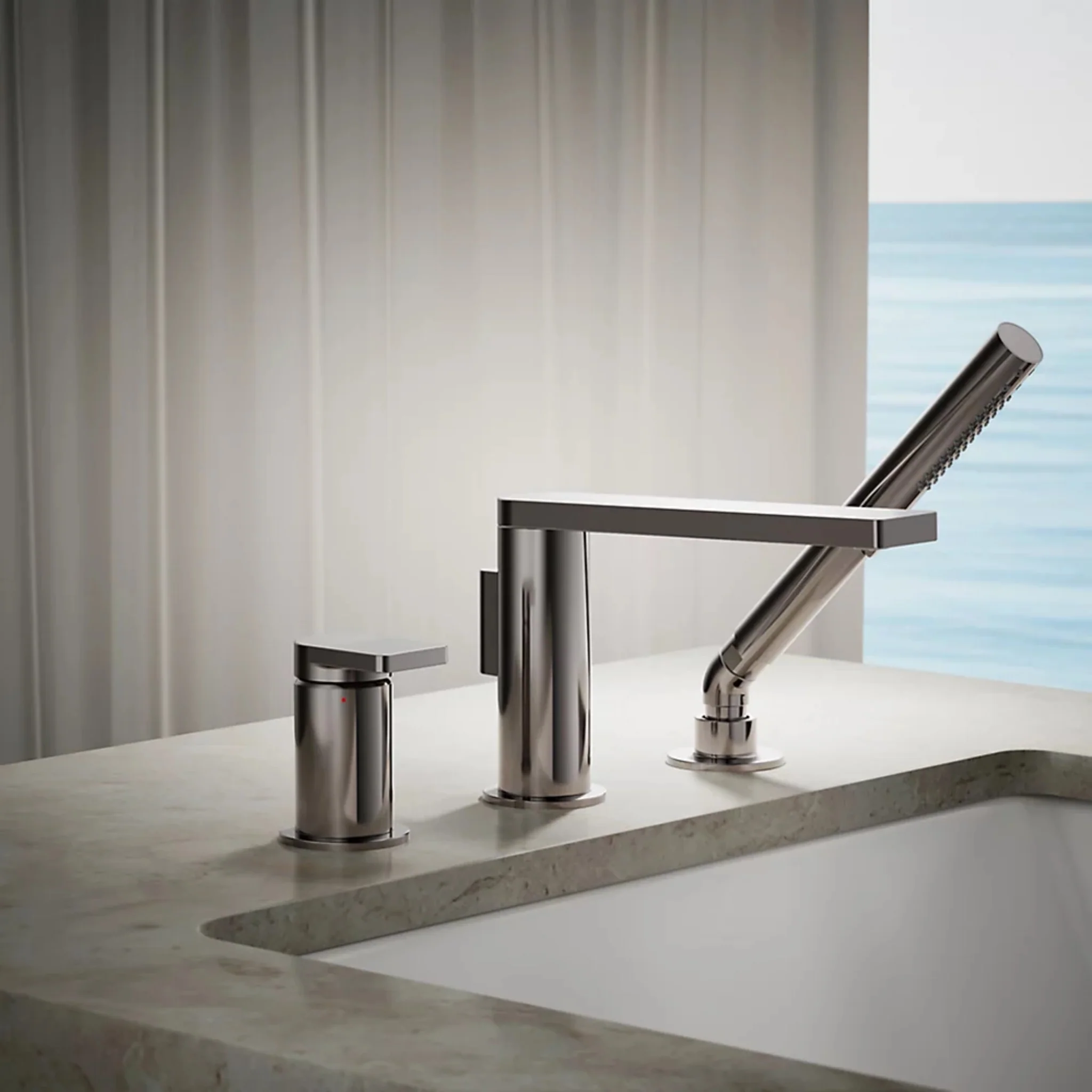 COMPOSED DECK MOUNT BATH FAUCET WITH HANDSHOWER - Image 13