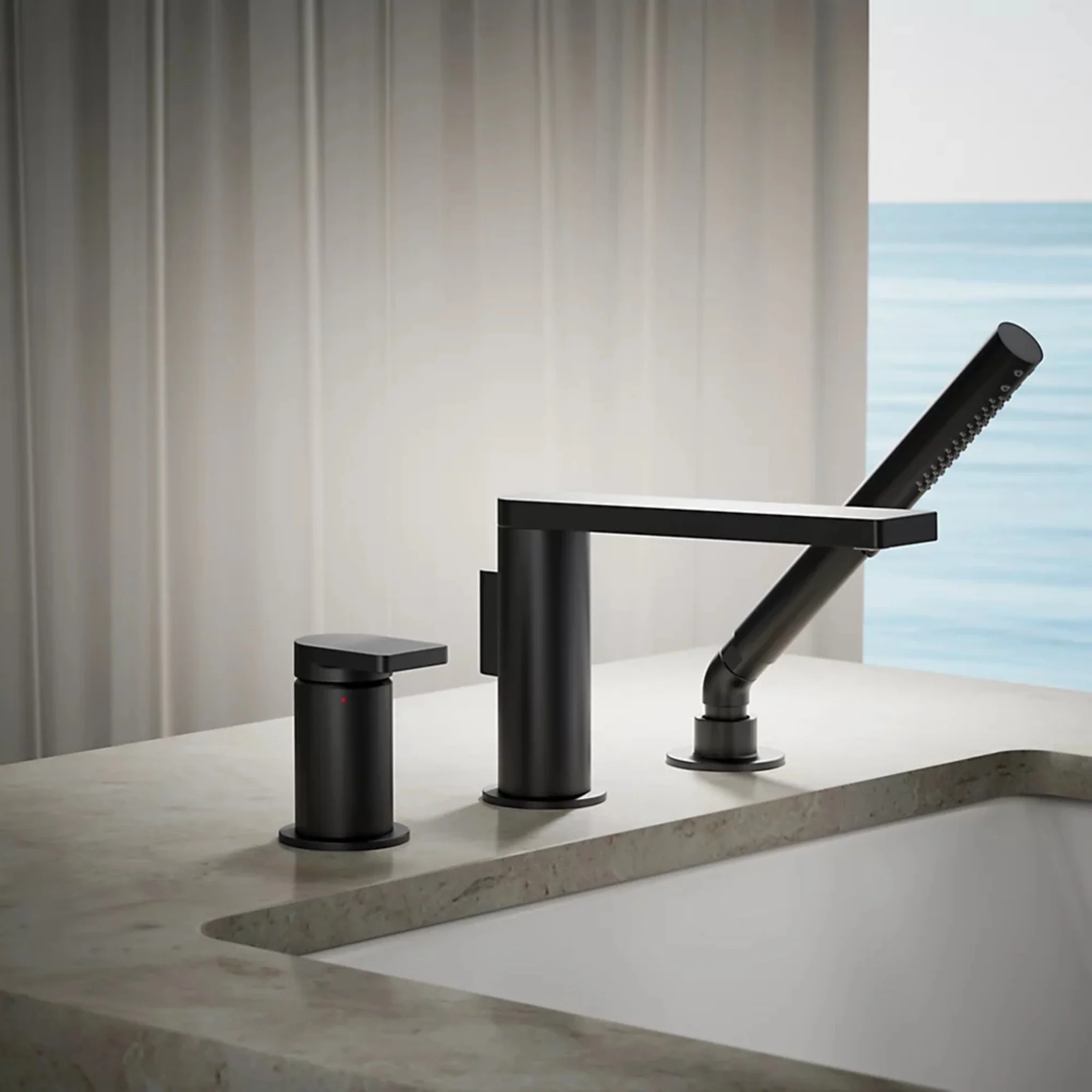COMPOSED DECK MOUNT BATH FAUCET WITH HANDSHOWER - Image 14