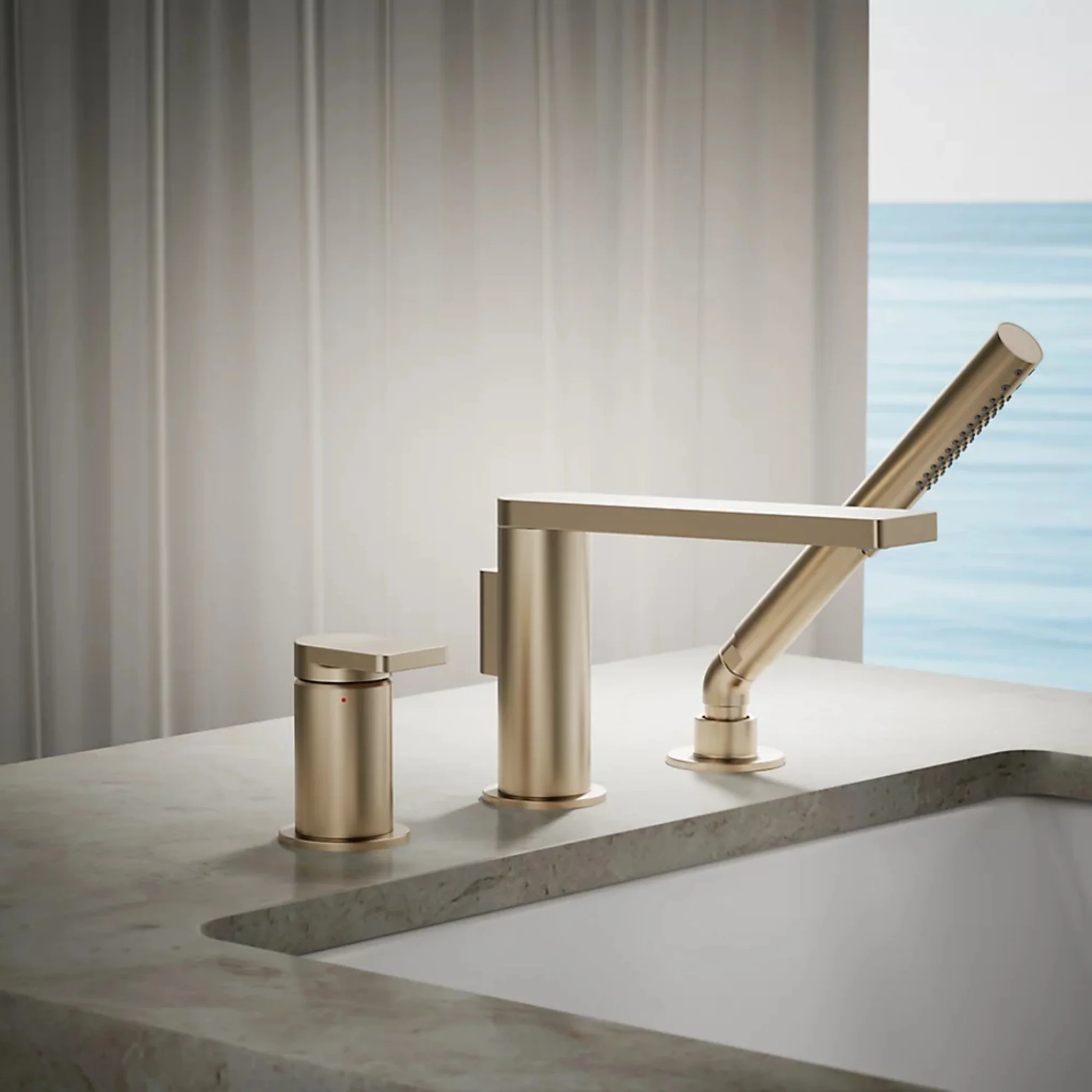 COMPOSED DECK MOUNT BATH FAUCET WITH HANDSHOWER - Image 15