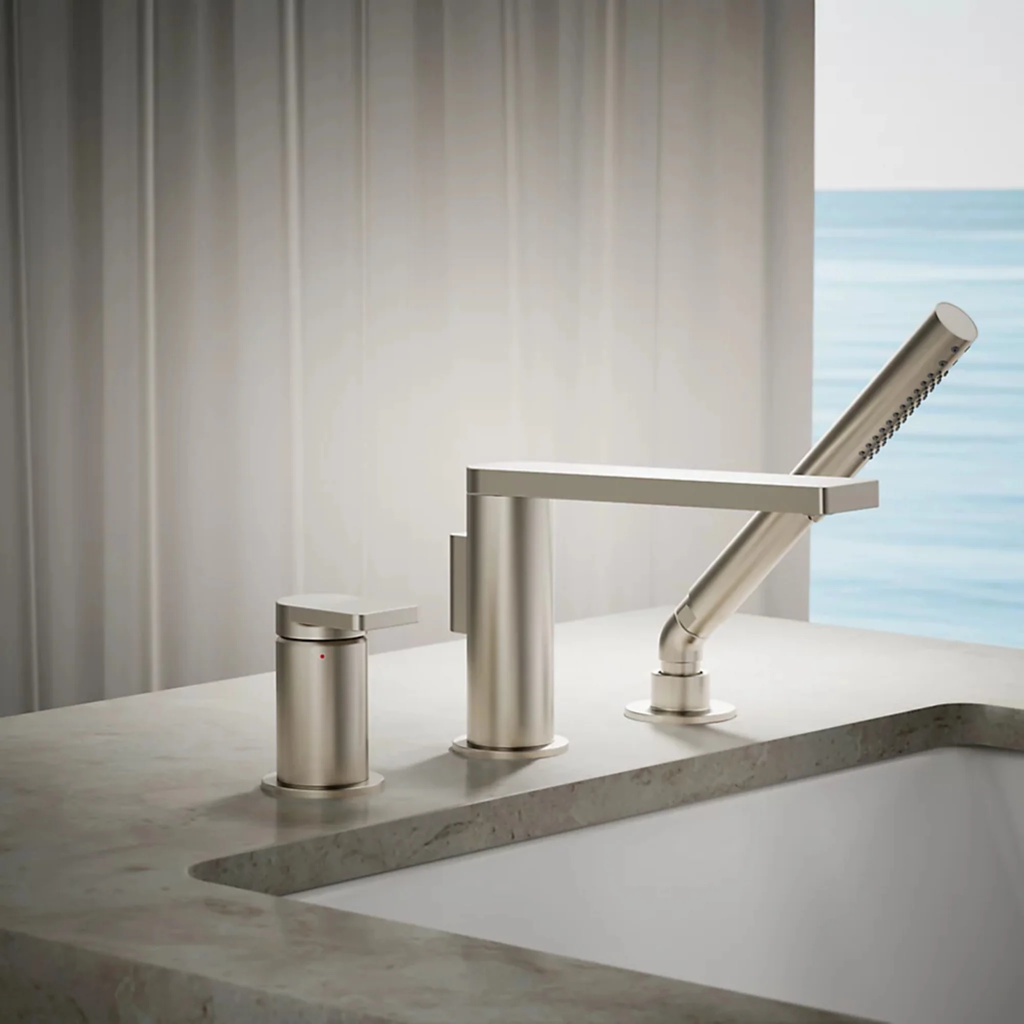 COMPOSED DECK MOUNT BATH FAUCET WITH HANDSHOWER - Image 17