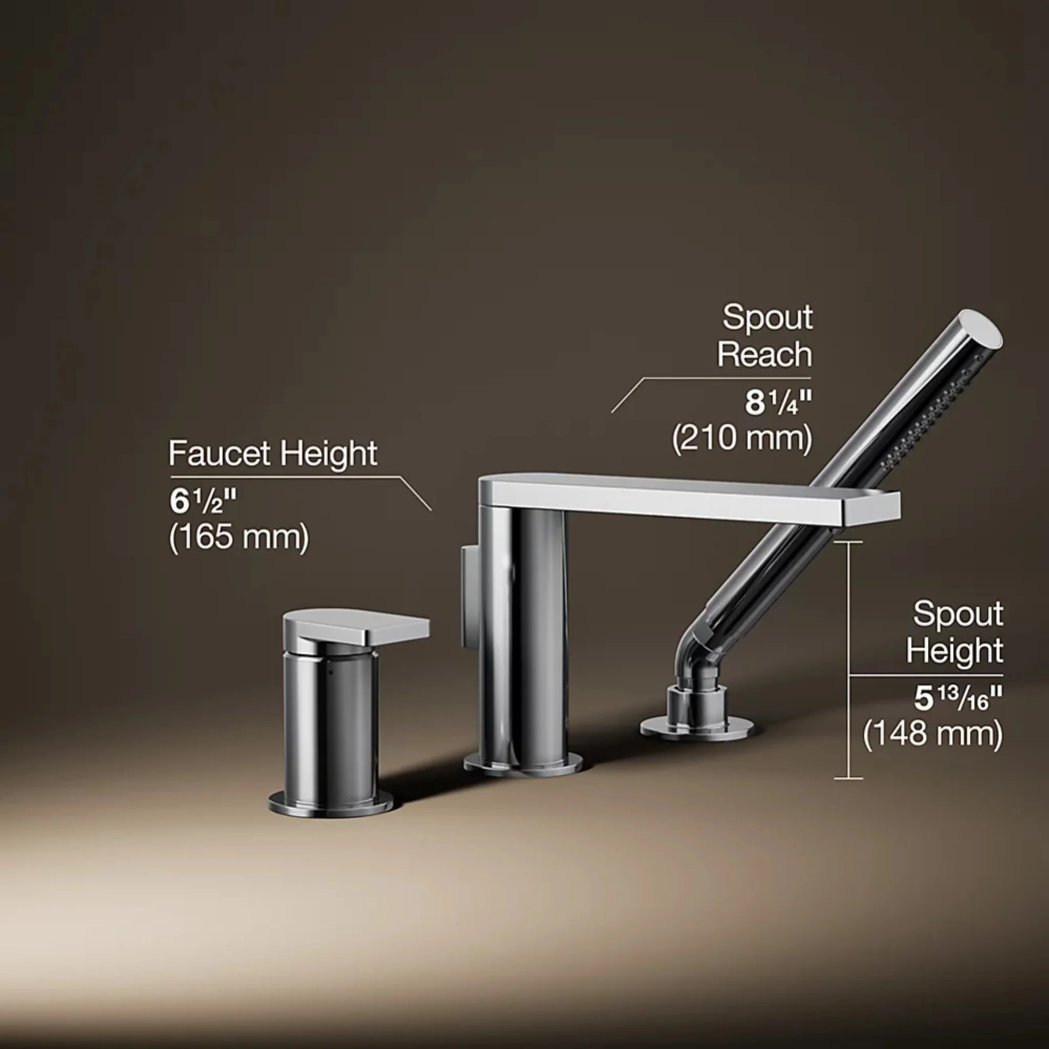 COMPOSED DECK MOUNT BATH FAUCET WITH HANDSHOWER - Image 21