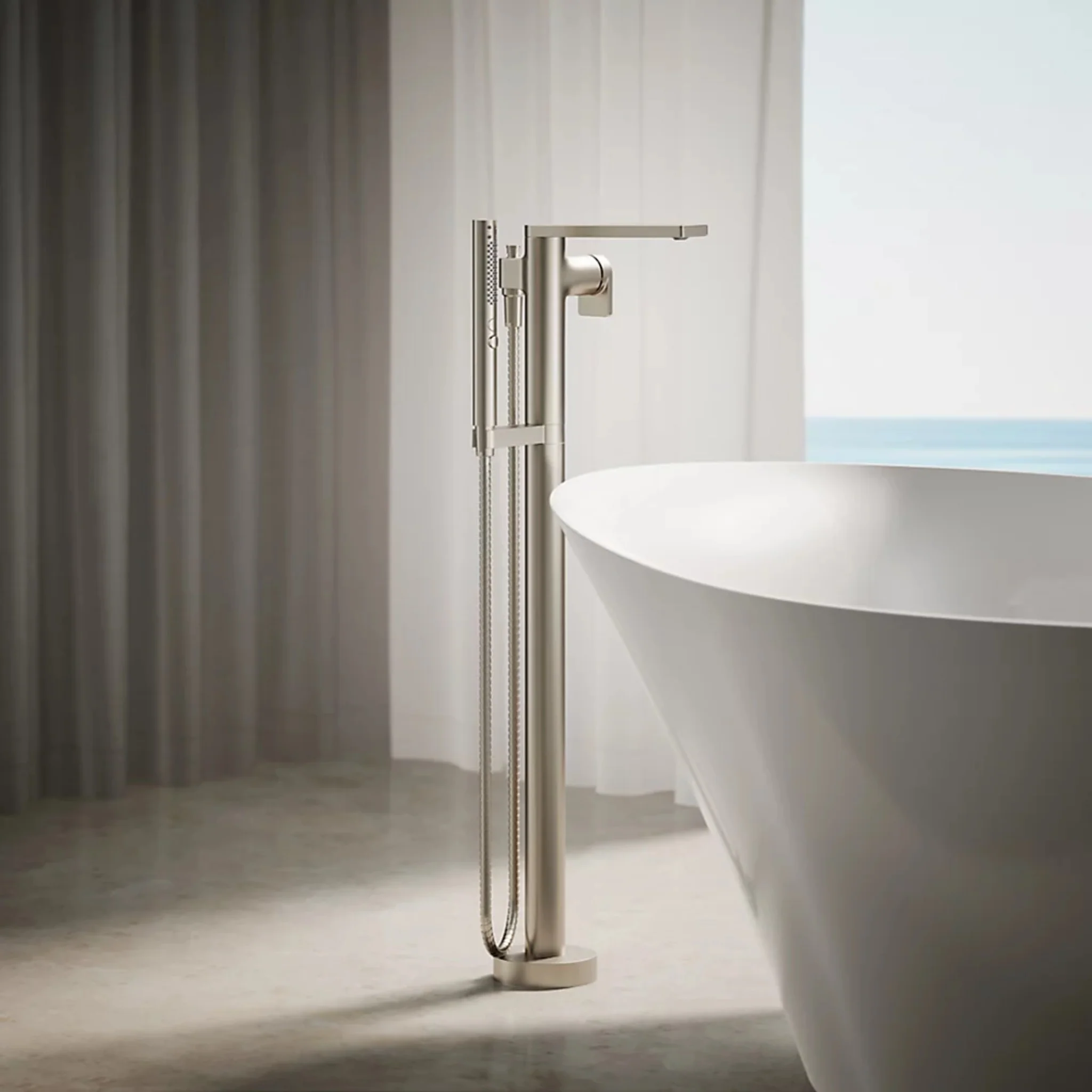 COMPOSED FLOOR MOUNT BATH FILLER TRIM WITH HANDSHOWER - Image 10