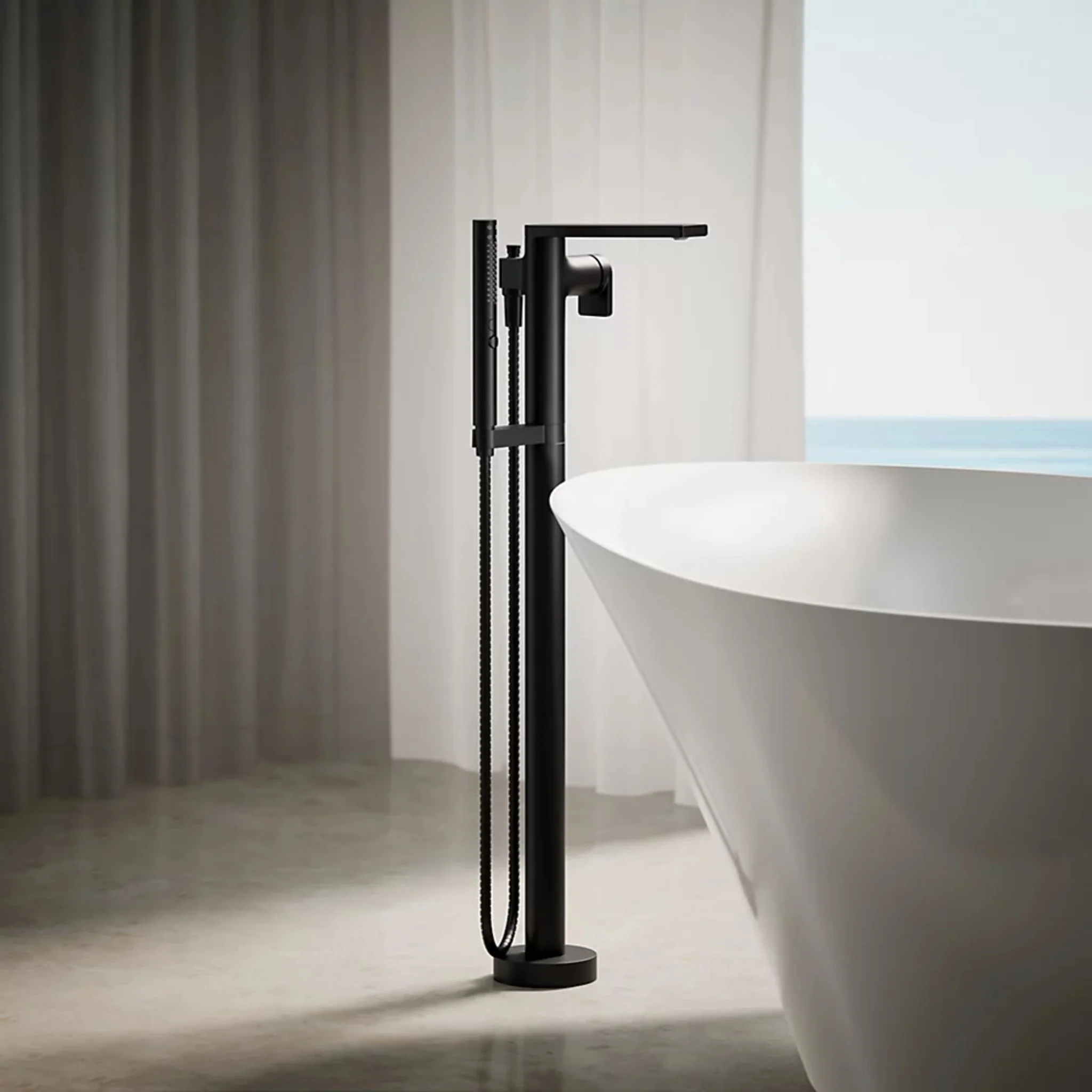 COMPOSED FLOOR MOUNT BATH FILLER TRIM WITH HANDSHOWER - Image 11