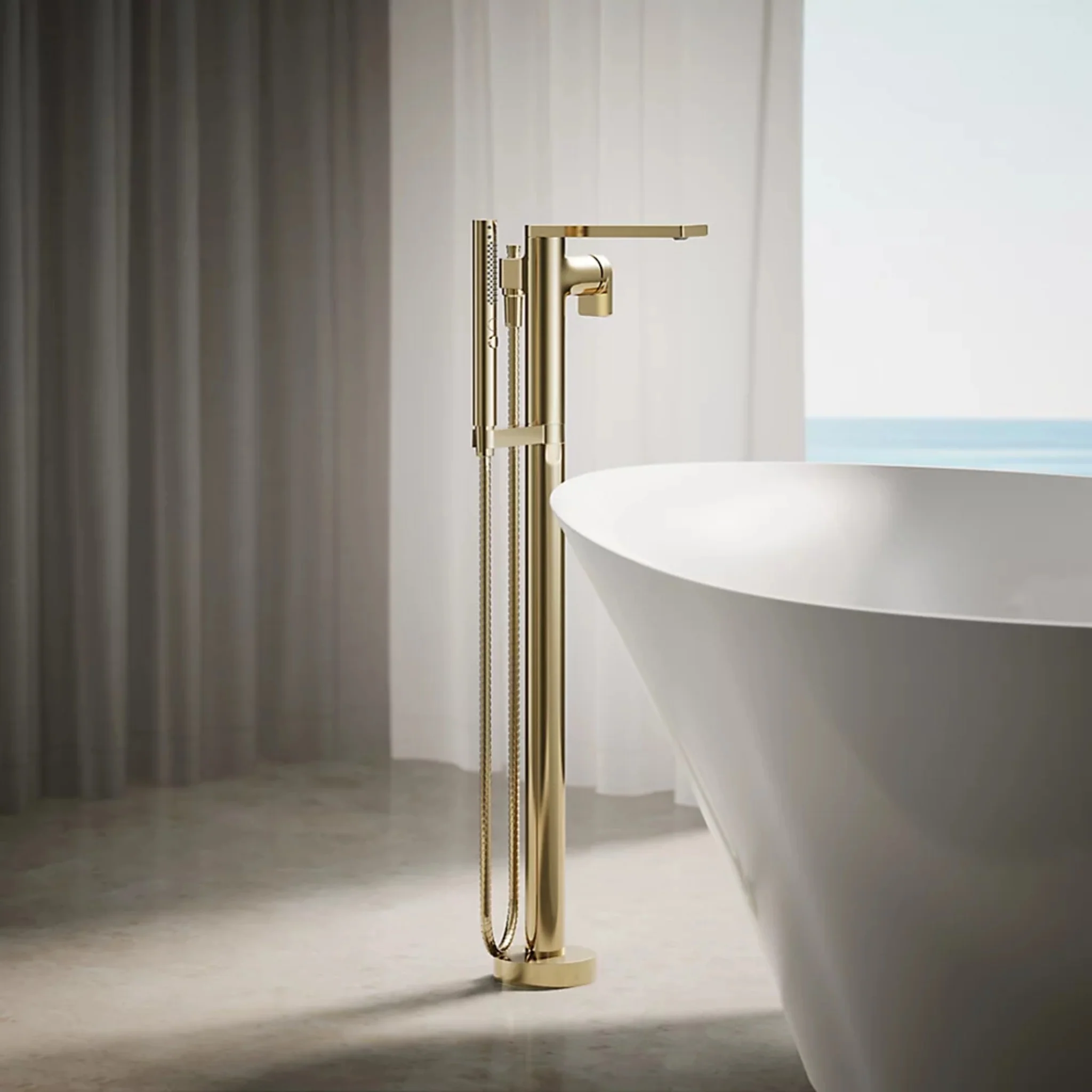 COMPOSED FLOOR MOUNT BATH FILLER TRIM WITH HANDSHOWER - Image 12