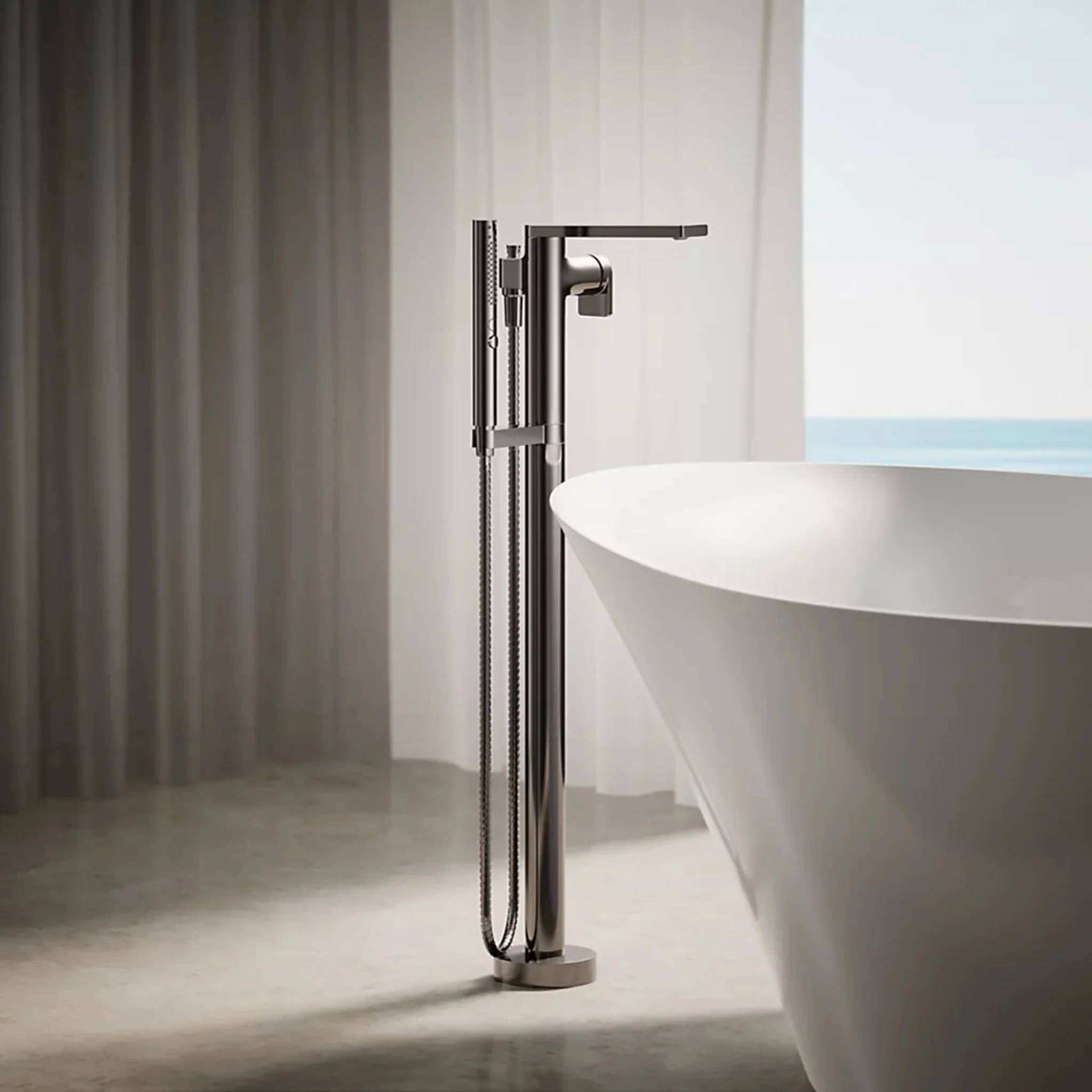 COMPOSED FLOOR MOUNT BATH FILLER TRIM WITH HANDSHOWER - Image 13
