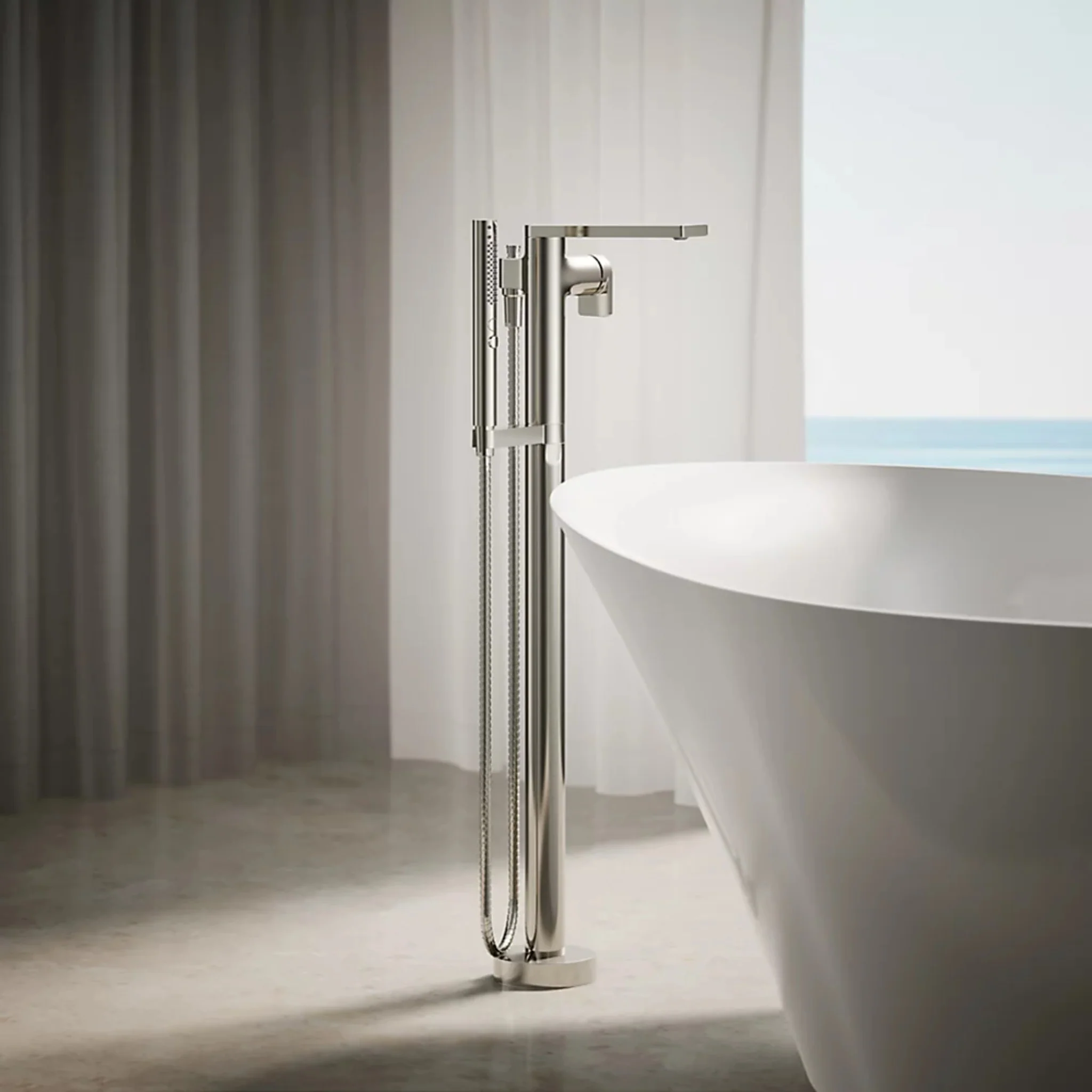 COMPOSED FLOOR MOUNT BATH FILLER TRIM WITH HANDSHOWER - Image 14