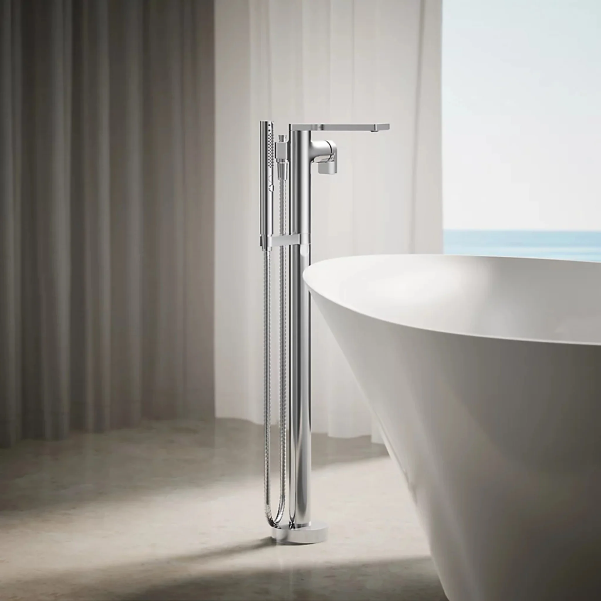COMPOSED FLOOR MOUNT BATH FILLER TRIM WITH HANDSHOWER - Image 16