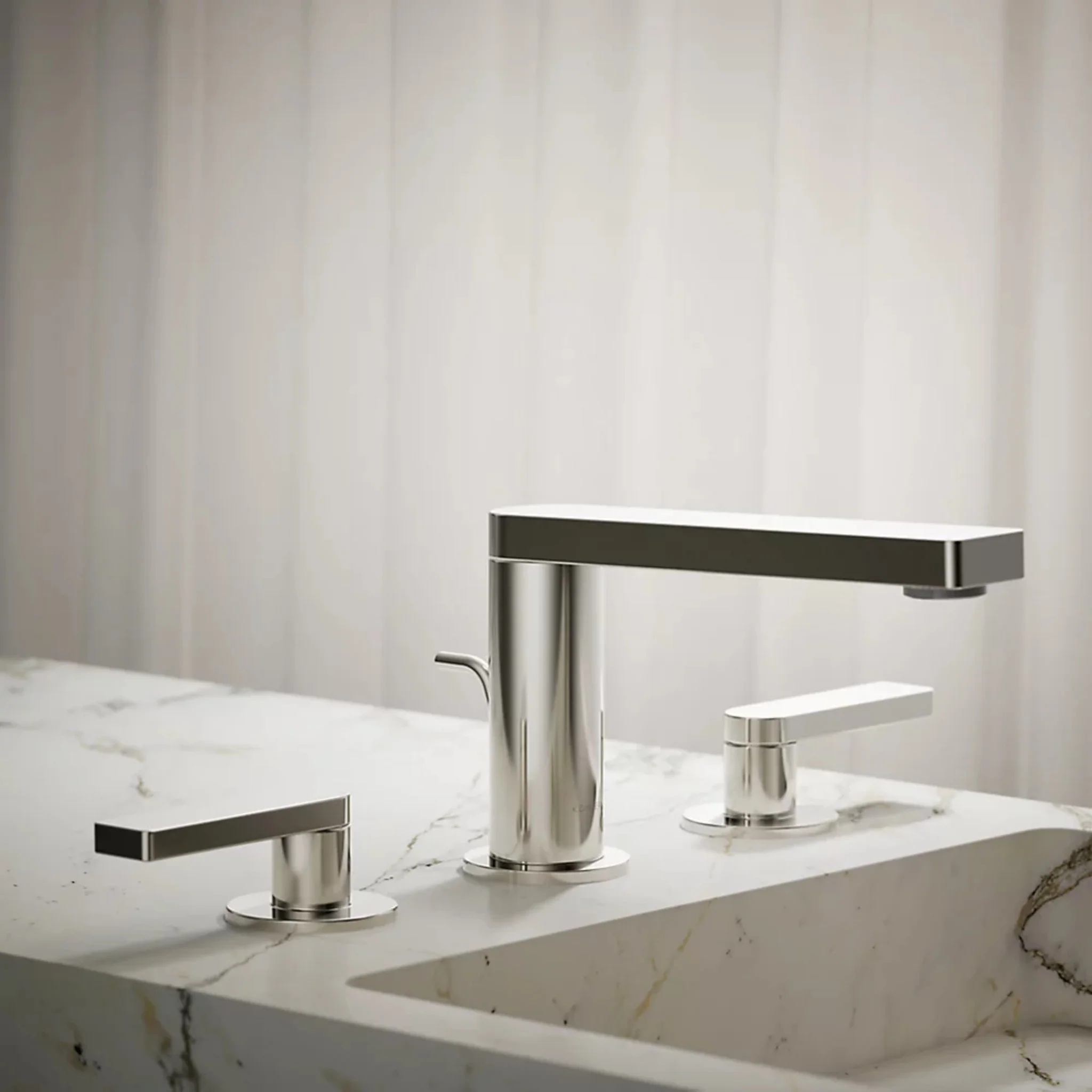 COMPOSED WIDESPREAD BATHROOM SINK FAUCET WITH LEVER HANDLES - Image 2