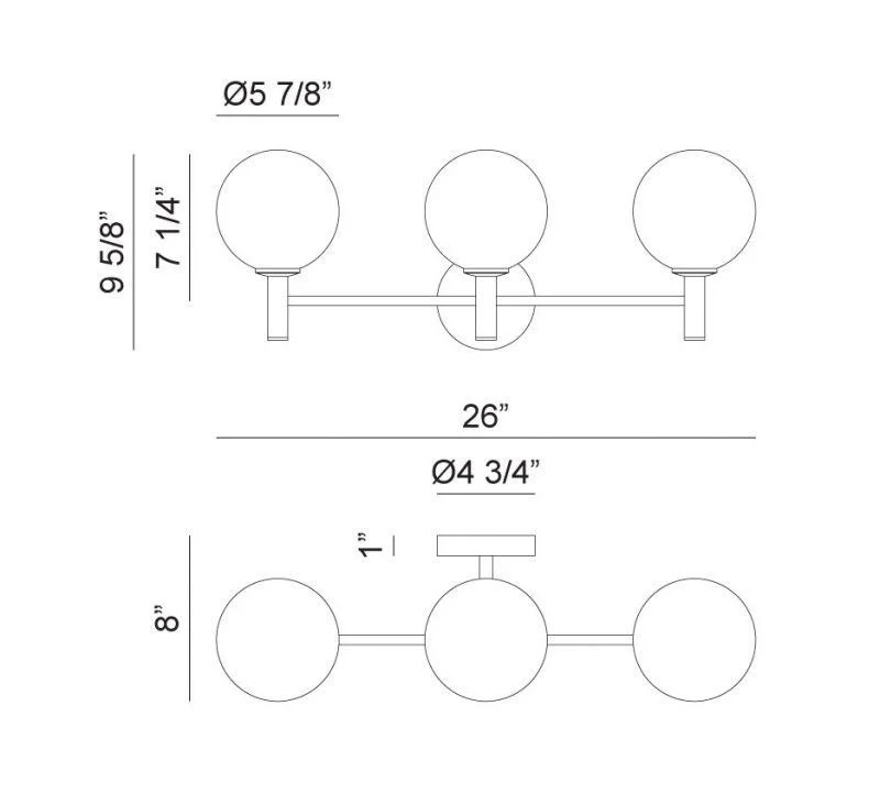 COSMO 3-LIGHT 26-INCH VANITY LIGHT - Image 10